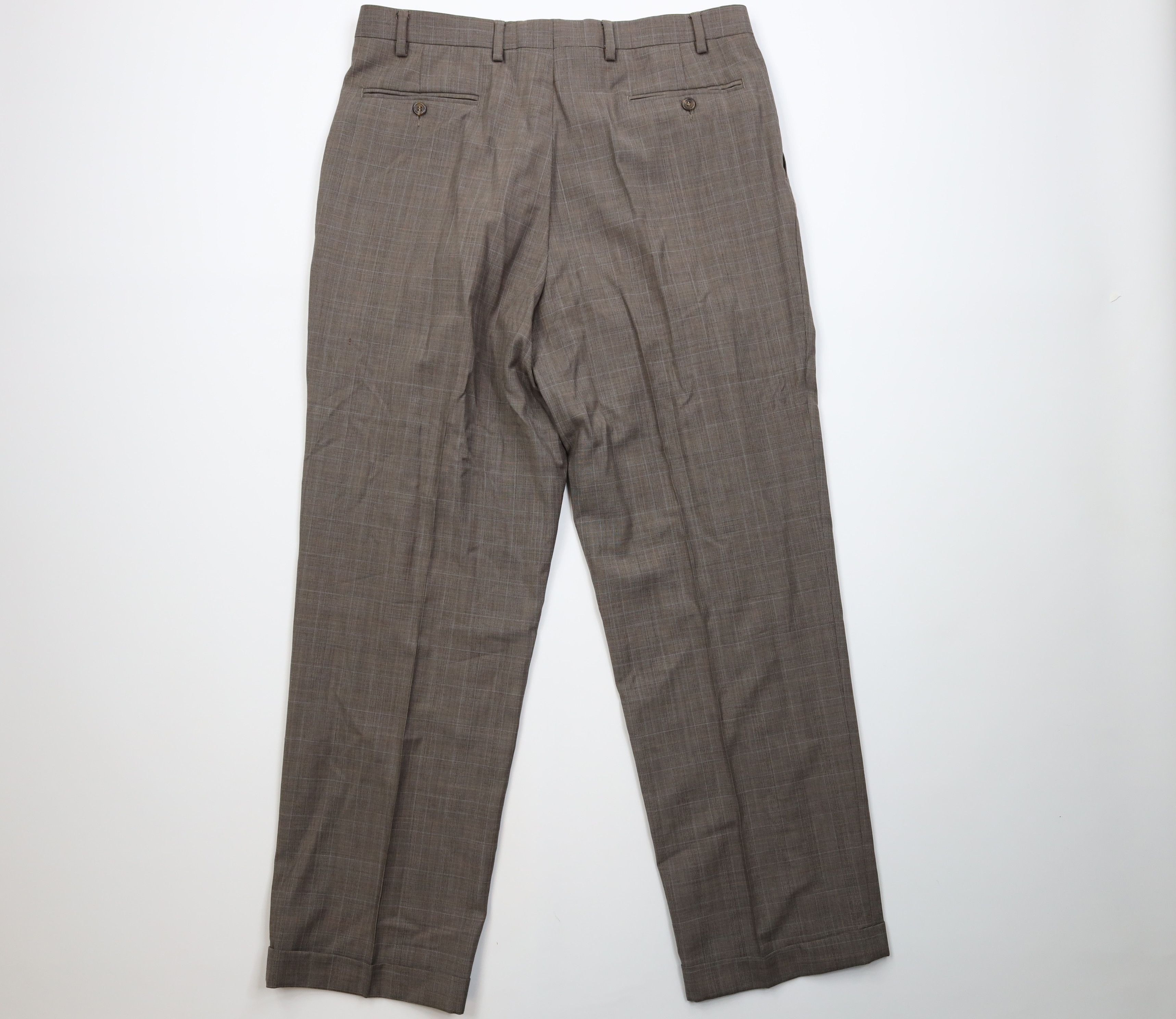 Vintage Vintage 90s Y2K Streetwear Knit Wide Leg Chino Pants Plaid Size US 36 / EU 52 - 9 Thumbnail