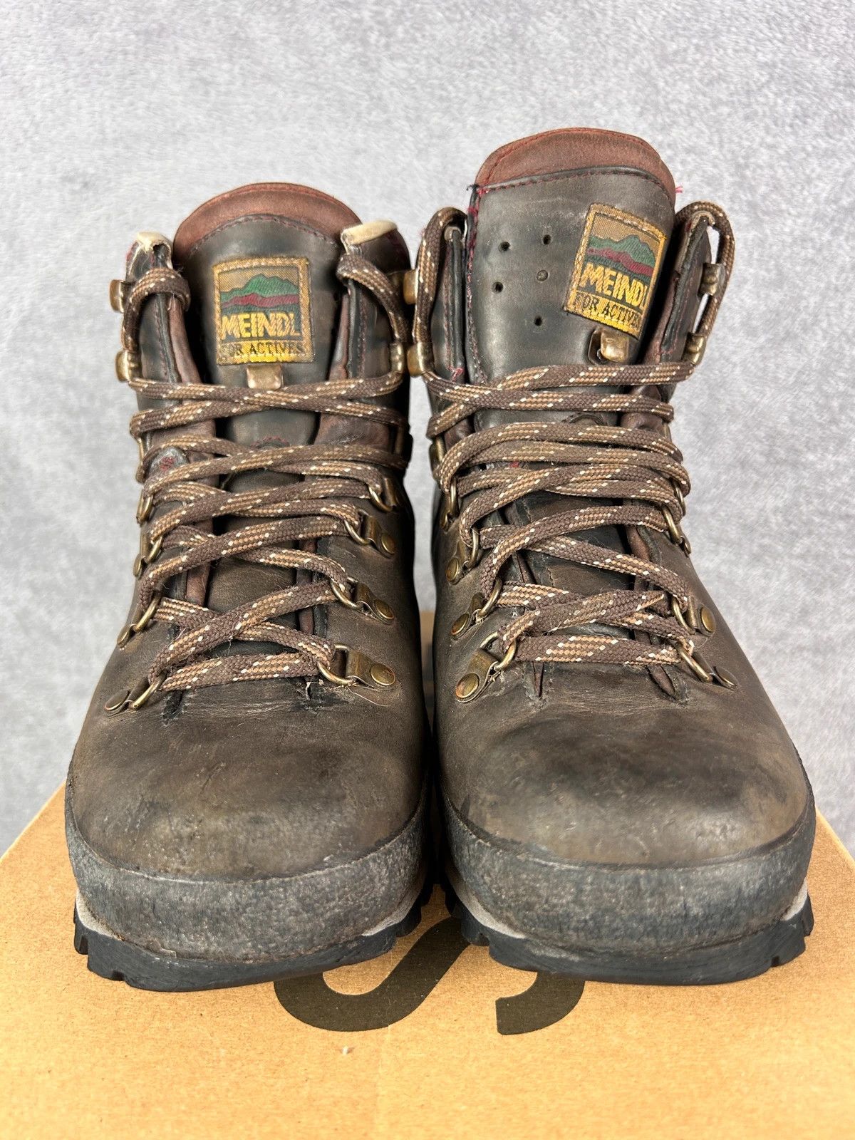 Designer Meindl Gore-Tex leather hiking boots brown Size US 7 / IT 37 - 6 Thumbnail