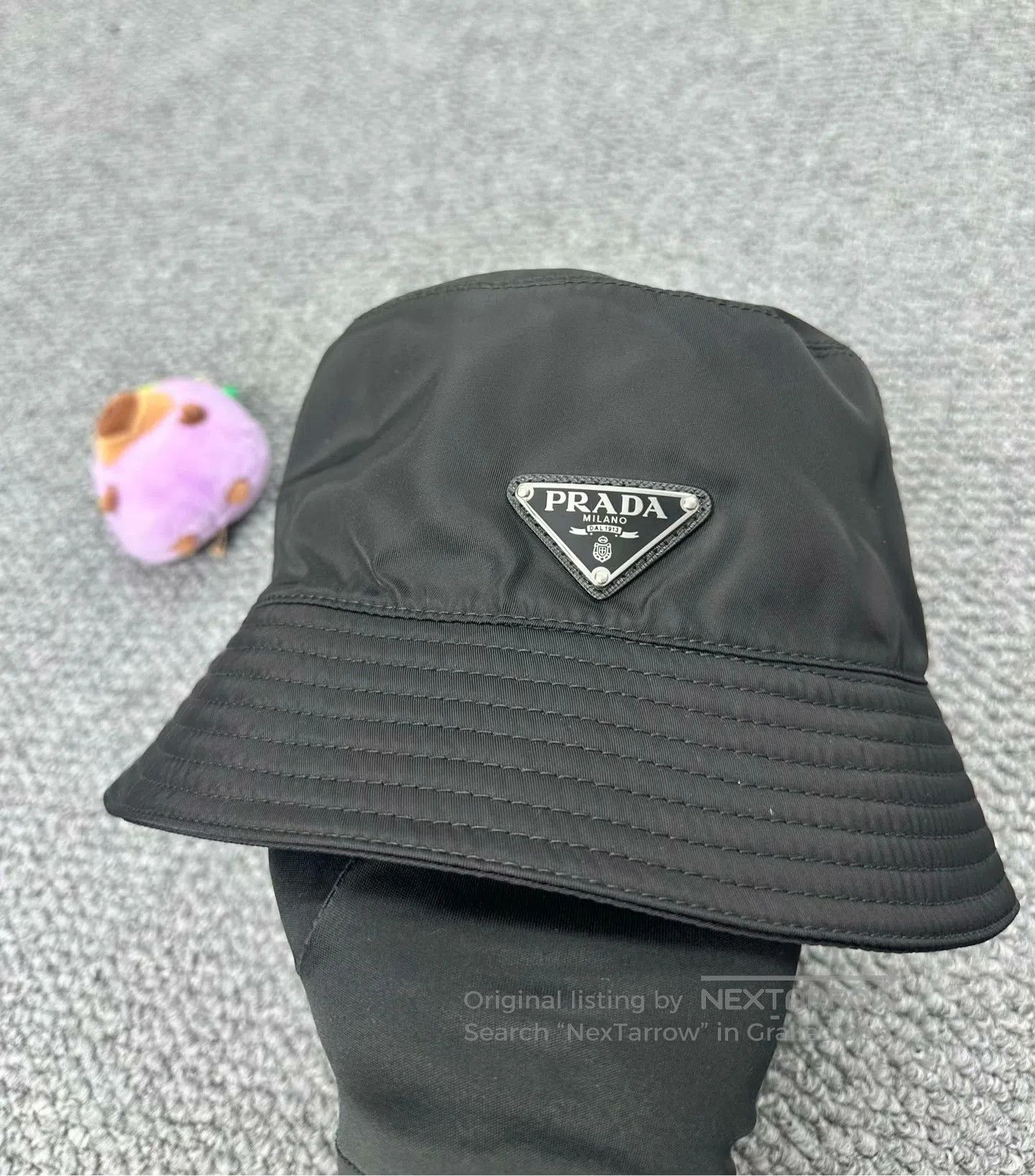 Prada Prada size M Black Triangle Metal Logo Fisherman Hat| Size ONE SIZE - 2 Thumbnail