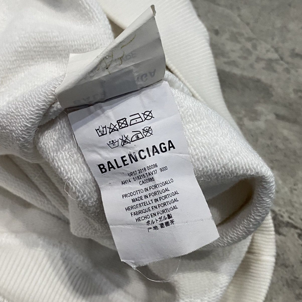 Balenciaga Balenciaga Back Logo Print White Hoodie Size US L / EU 52-54 / 3 - 3 Thumbnail