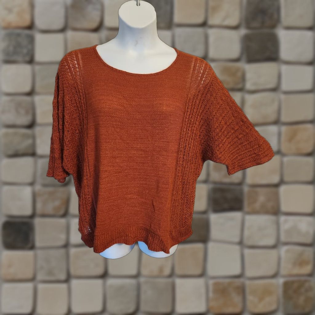 Vintage Dressbarn Sweater Shirt Women 2X Orange Lightweight Knit Dolman Sleeve Round Neck Casual Party/Cocktail Travel Basic 2X Womens Size XXL / US 16-18 / IT 52-54 - 1 Thumbnail