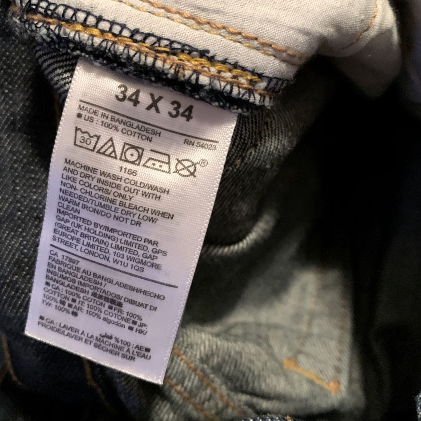 Gap Gap Mens Jeans Straight Fit Dark Wash Denim 34x34 SZ 2091 Regular Waist 34 Inseam 34 Blue Spin Mens Size US 34 / EU 50 - 7 Thumbnail