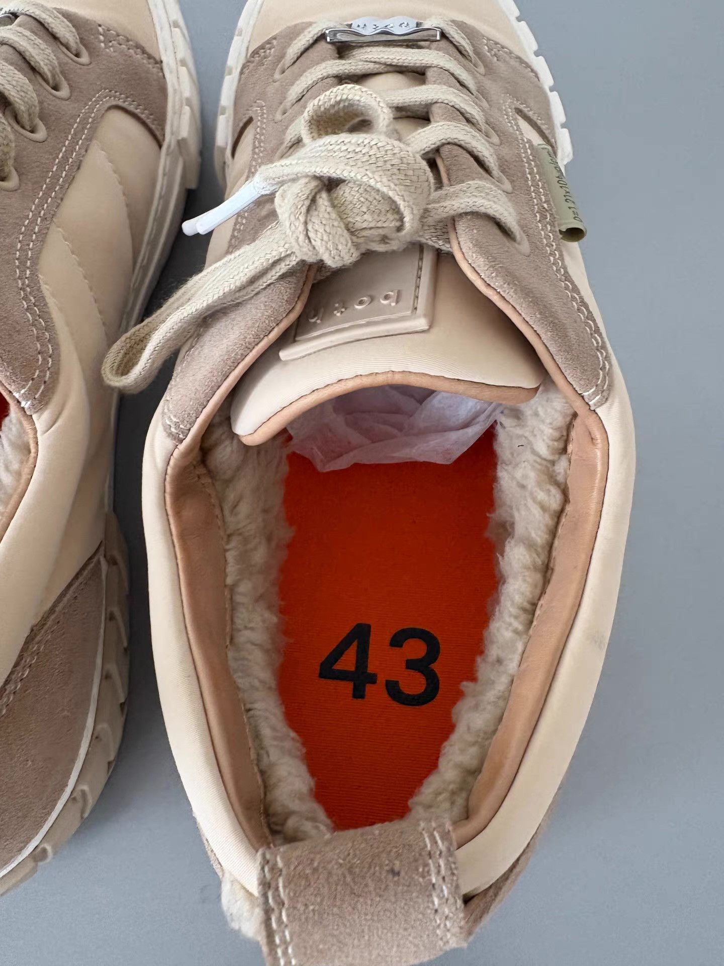 Both Both Men's Fleece-Lined Suede Panel Sneakers Ｑ21 Size US 9.5 / EU 42-43 - 4 Thumbnail