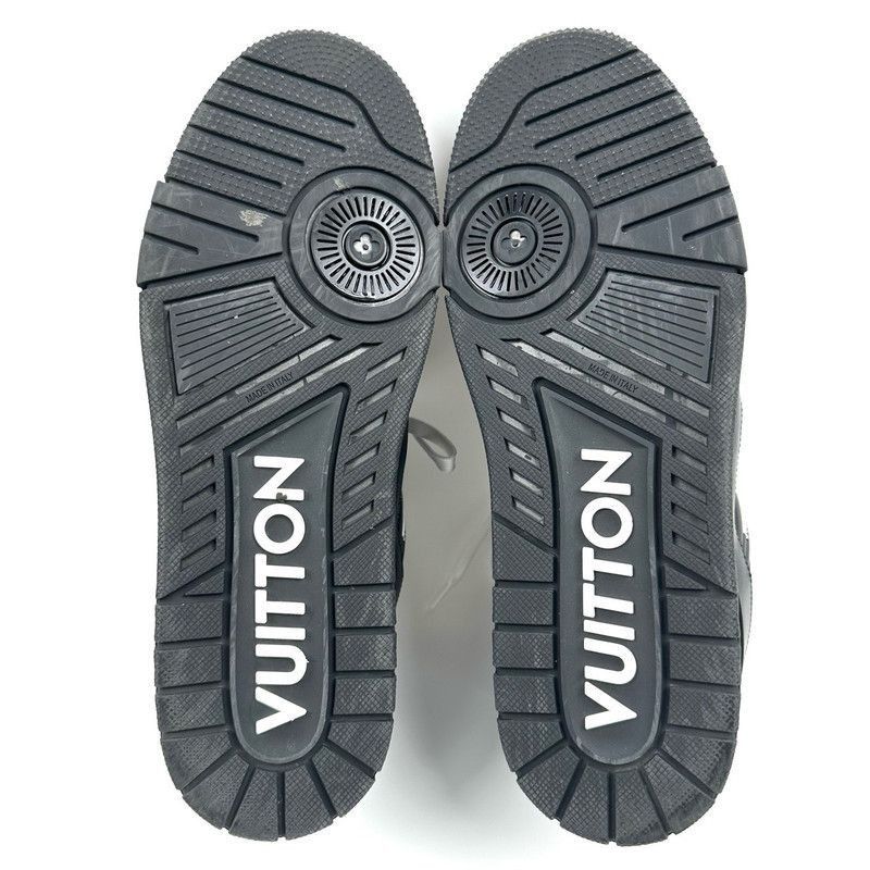 Louis Vuitton Louis Vuitton Trainer Black Leather Low-Top Sneakers -2508 Size US 10.5 / EU 43-44 - 4 Thumbnail