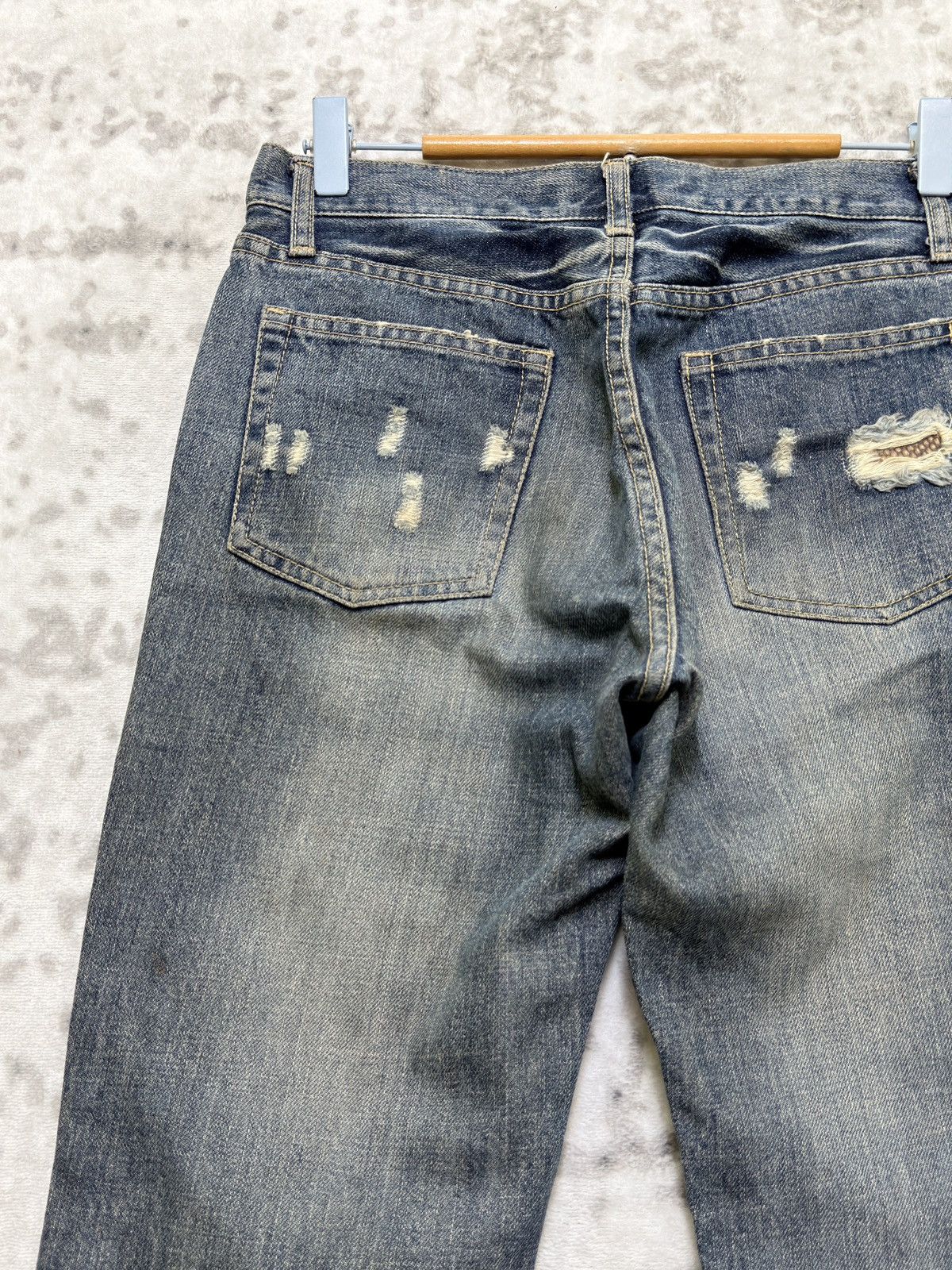 Schlussel Schlussel Distressed Snake Patch Y2K Grunge Denim Jeans Size US 29 - 11 Thumbnail