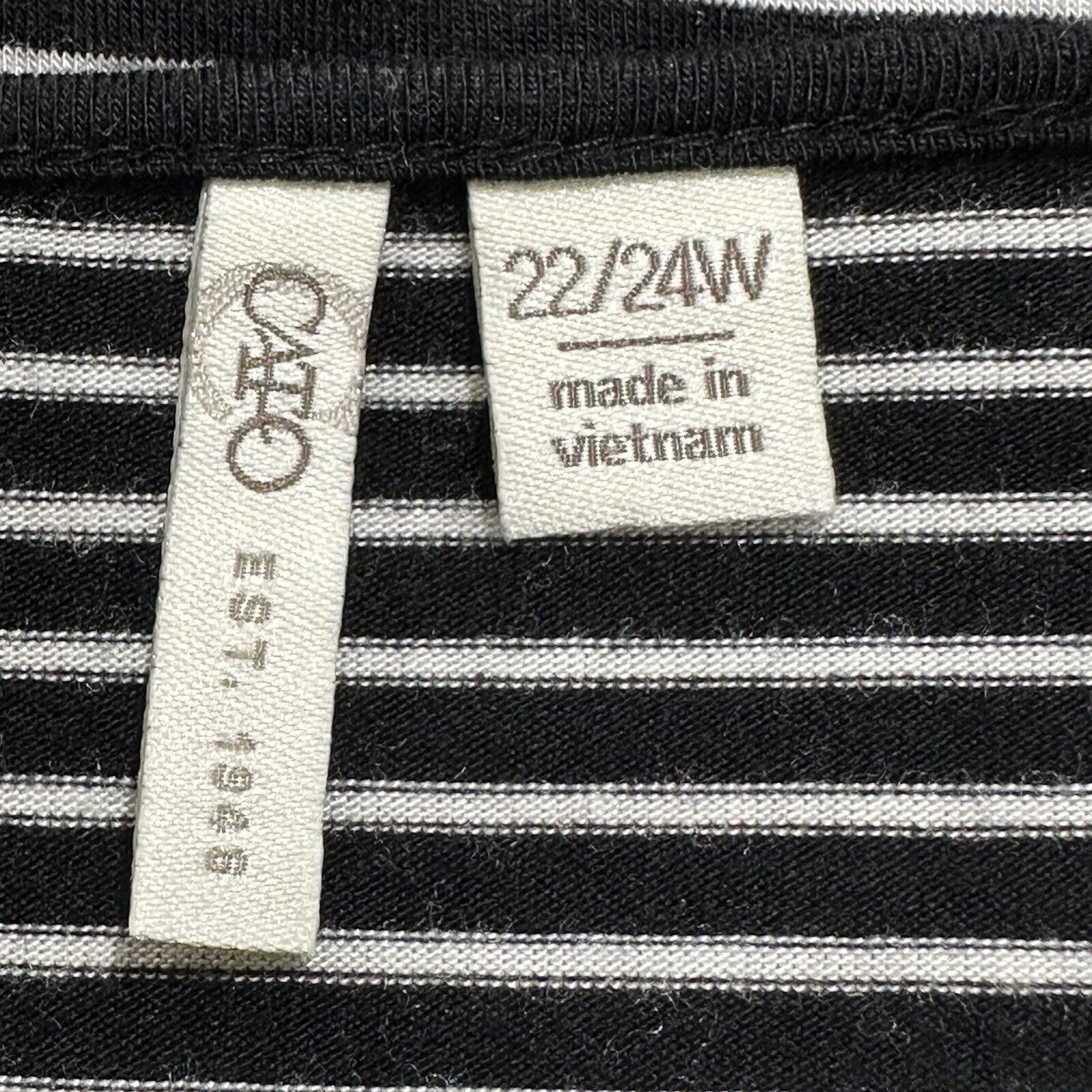Other Cato 22/24W Lightweight Black White Striped Blouse Top Size 4XL / US 24-26 - 3 Thumbnail