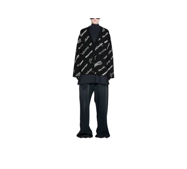 Balenciaga Balenciaga Wool stretch logo long-sleeve knit cardigan shir Size US M / EU 48-50 / 2 - 6 Thumbnail