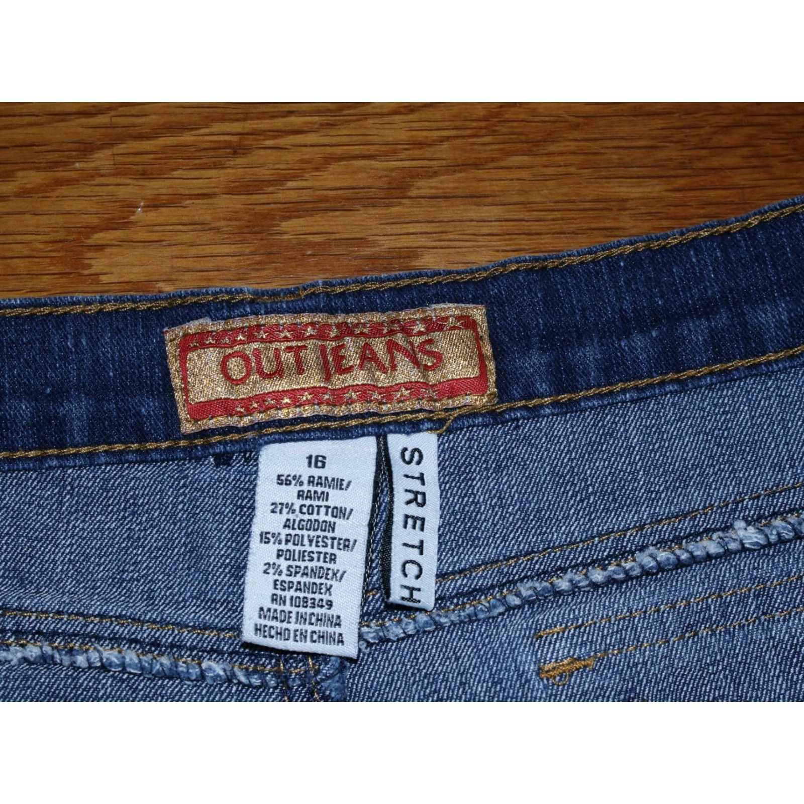 Denime VINTAGE OUT Stretch Dark Wash Denim Jeans Women's 34 30 Size 16 Blue 5-Pocket Design Flip Pockets Bootcut Stretch Denim Jeans Women - USA Theme Size 38" / US 16 / IT 52 - 7 Thumbnail