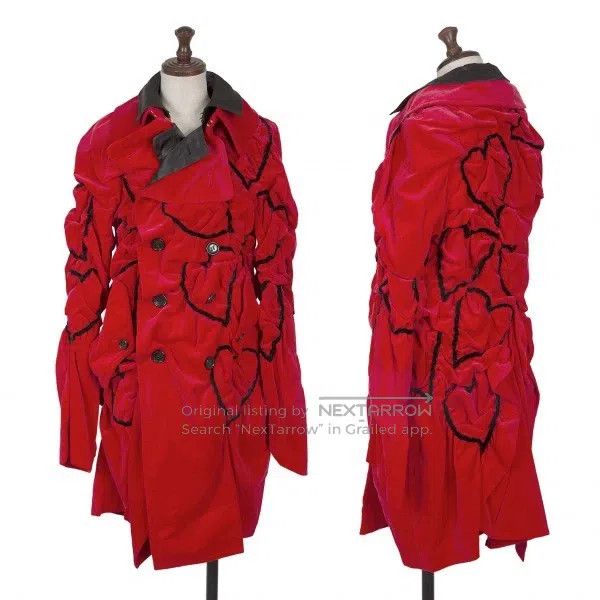 Comme des Garcons Comme Des Garcons Red Retro Heart Design Velvet Jacket Size S / US 4 / IT 40 - 2 Thumbnail