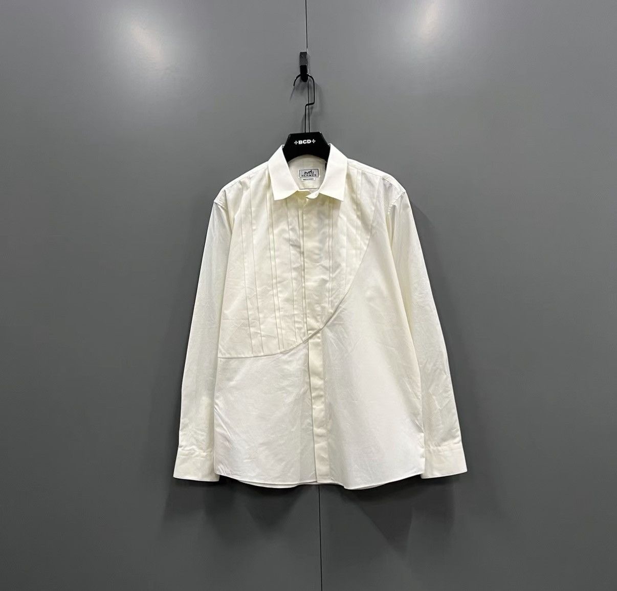 Hermes Hermès Off-white Spliced Shirt J41 Size US L / EU 52-54 / 3 - 1 Thumbnail