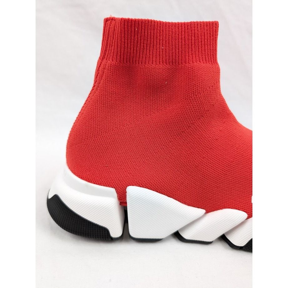 Balenciaga o1rshd1 New Recycled Speed 2.0 Low-Top Sneakers in Red/White Size US 8 / EU 41 - 5 Thumbnail