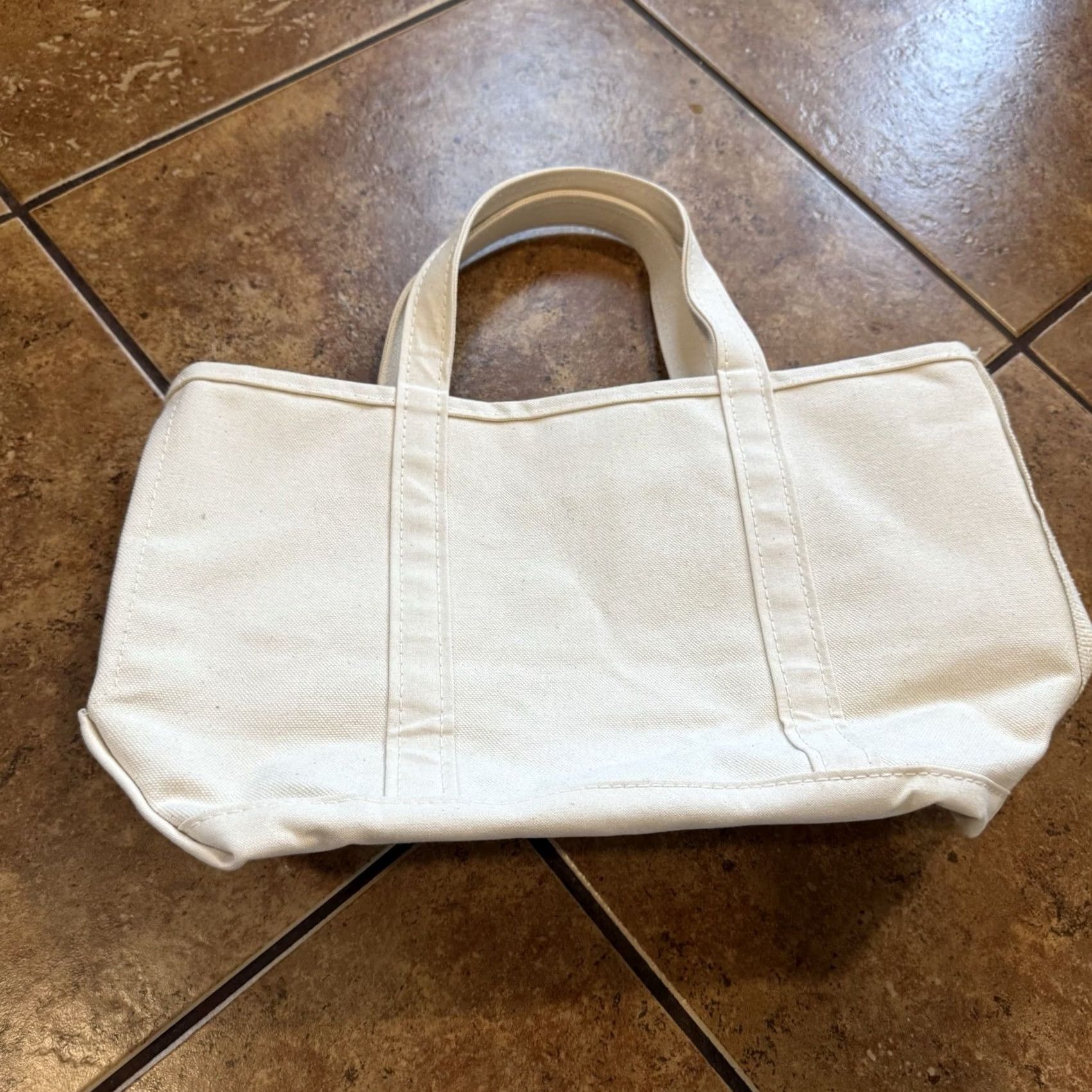 Vintage VINTAGE L.L. Bean Tote Bag White Canvas Boat And Tote Zip Made In USA Men Size ONE SIZE - 2 Thumbnail