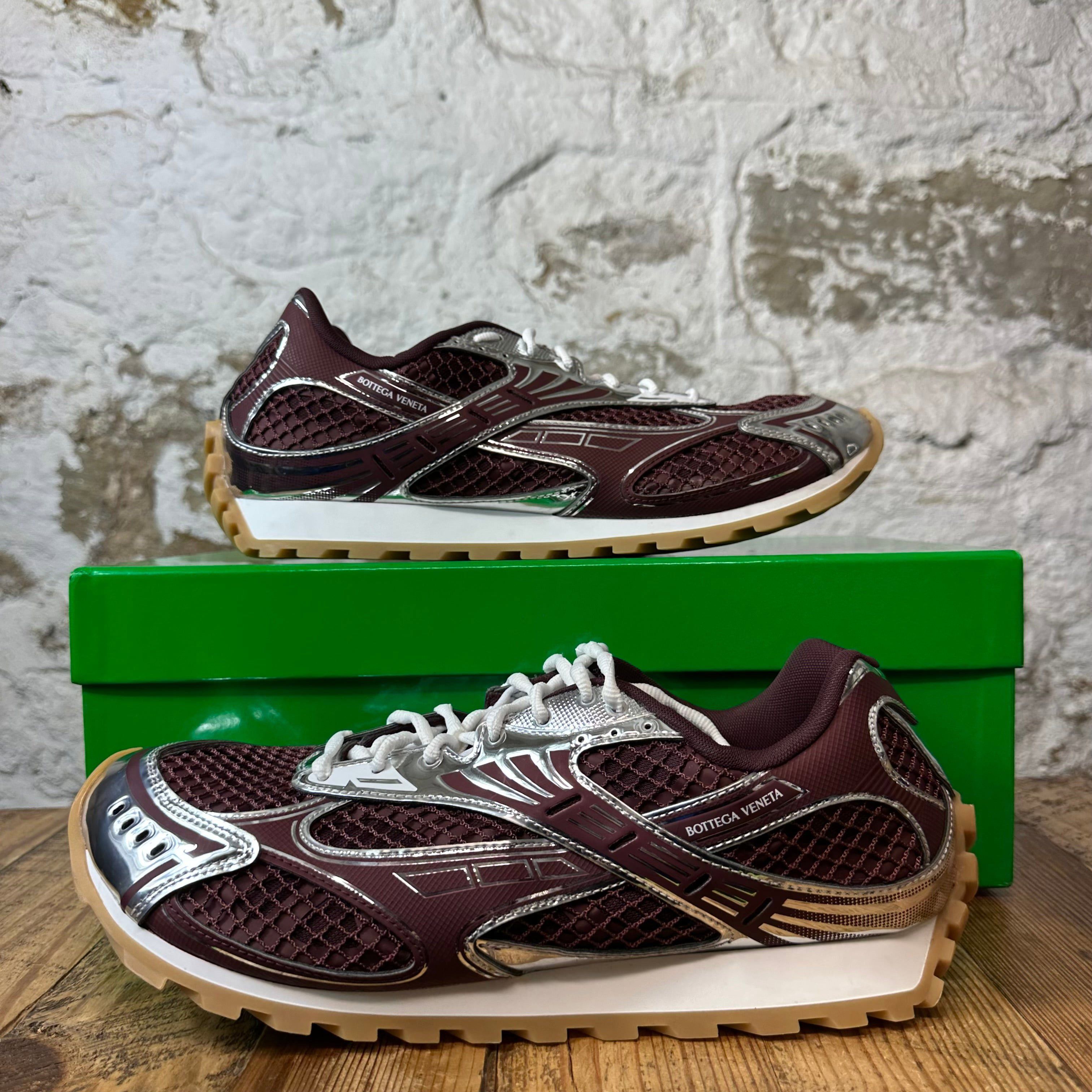 Bottega Veneta Bottega Veneta Maroon Silver Orbit Sneaker Sz 13 (46) Size US 13 / EU 46 - 2 Thumbnail
