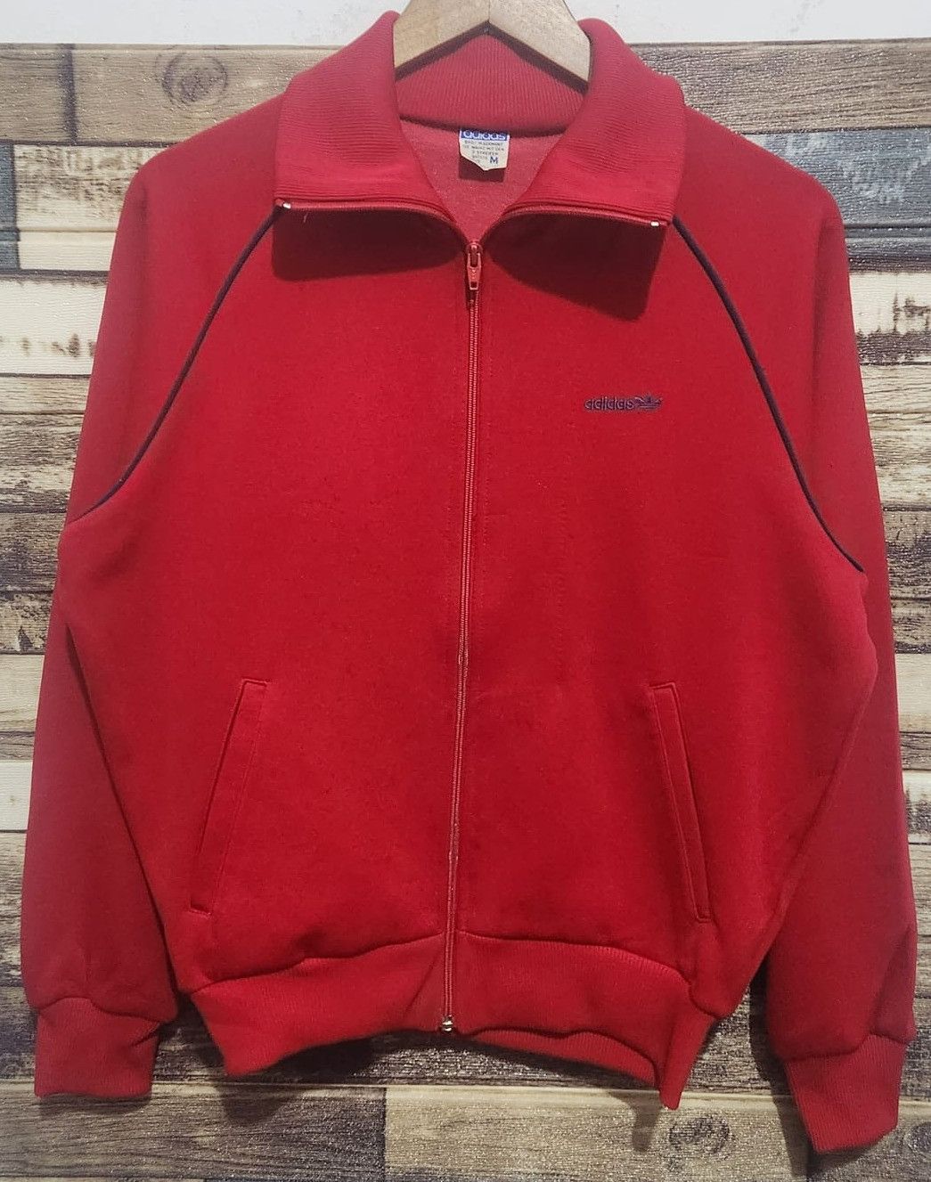 image of 80 Adidas Descente West Germany Tracktop Red, Men's (Size Medium)
