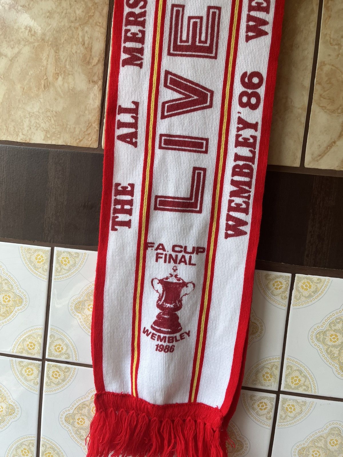 Vintage Vintage rare FC Liverpool 1986 FA Cup scarf Size ONE SIZE - 3 Thumbnail