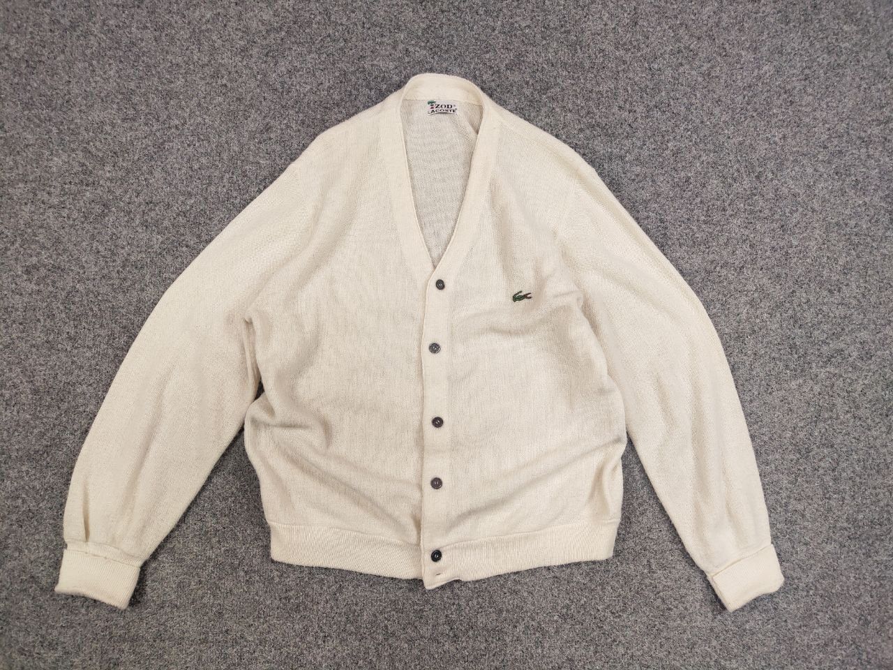 Lacoste Rare Vintage 90's Izod Lacoste Logo Beige cardigan Sweater Size US M / EU 48-50 / 2 - 12 Thumbnail