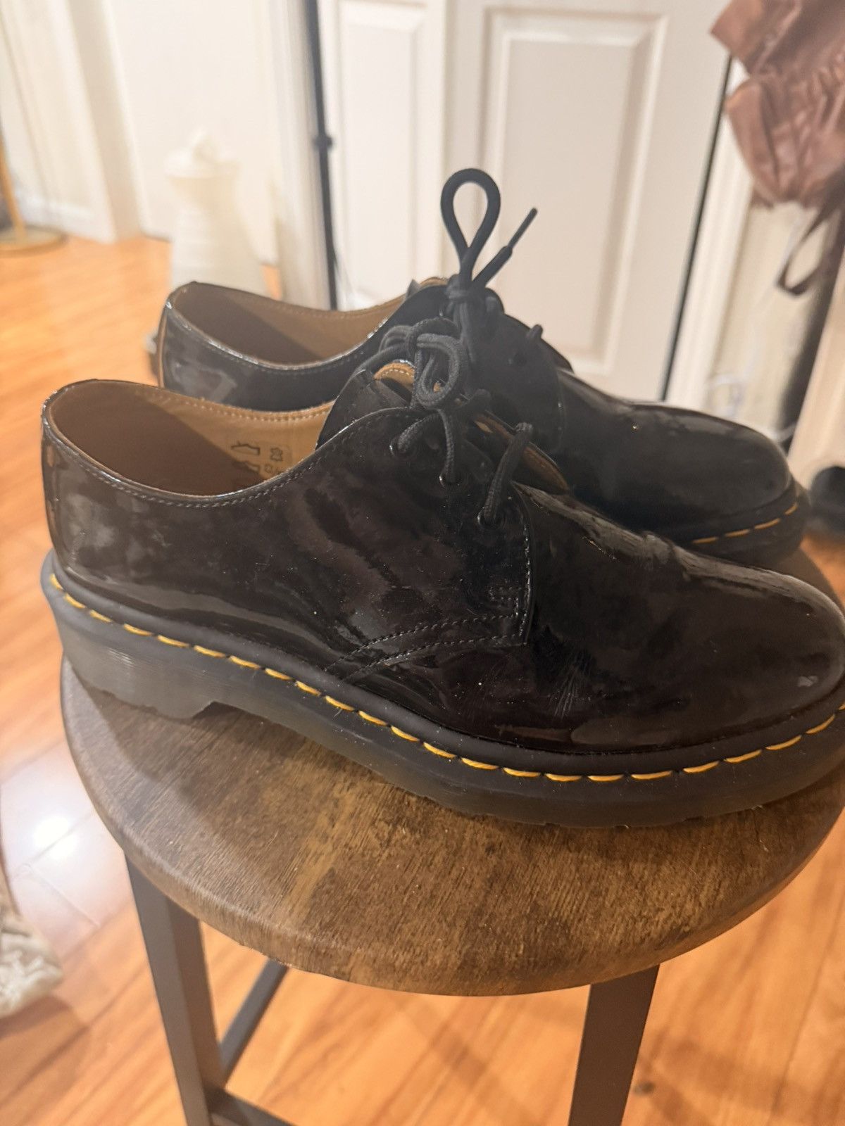 Dr. Martens Dr. Martens Black Patent Leather Oxfords (3-Eye) Size US 9 / IT 39 - 1 Thumbnail