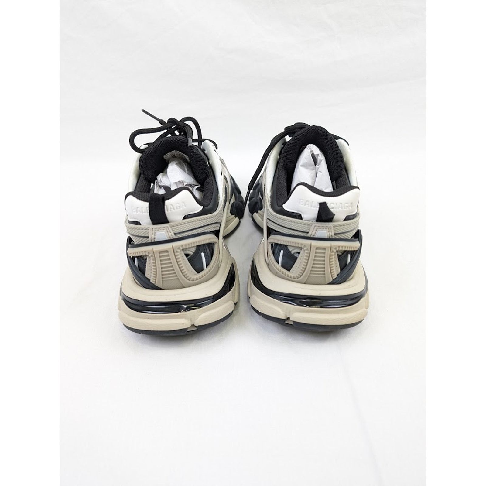 Balenciaga o1rshd1 Rubber Track.2 Open Low-Top Sneakers in Beige/Black Size US 13 / EU 46 - 21 Thumbnail