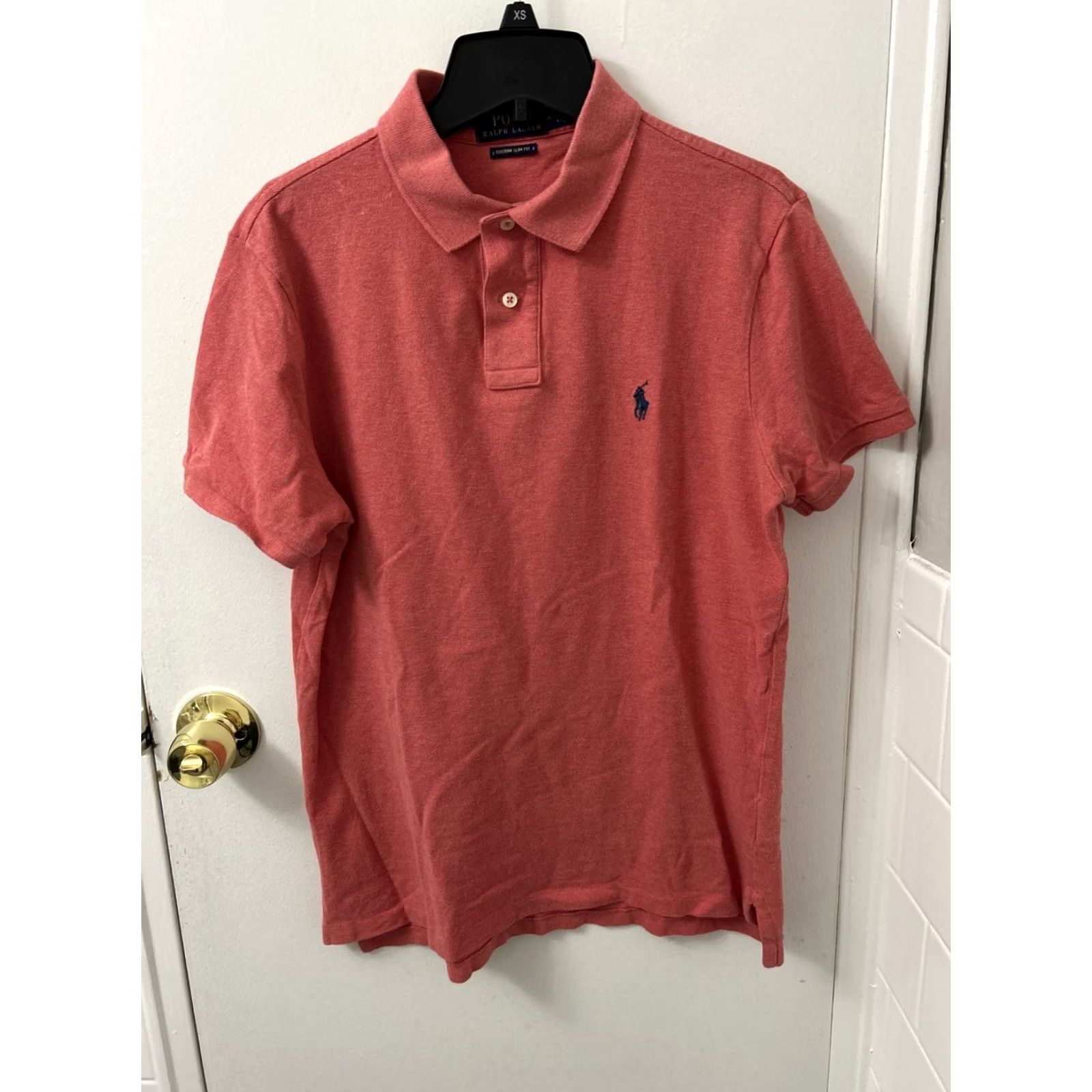 Polo Ralph Lauren Polo Ralph Lauren Shirt Mens Medium Pink Custom Slim Fit Short Sleeve Blue Pony Size US M / EU 48-50 / 2 - 2 Thumbnail