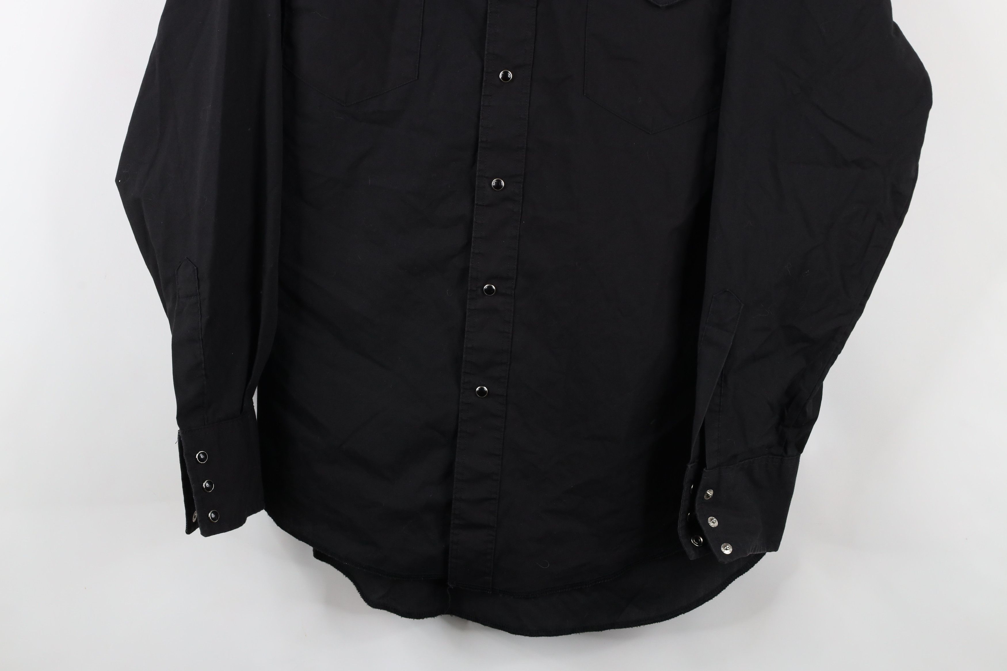 Vintage × Wrangler Vintage 90s Wrangler Western Snap Button Shirt Black USA Size US M / EU 48-50 / 2 - 3 Thumbnail