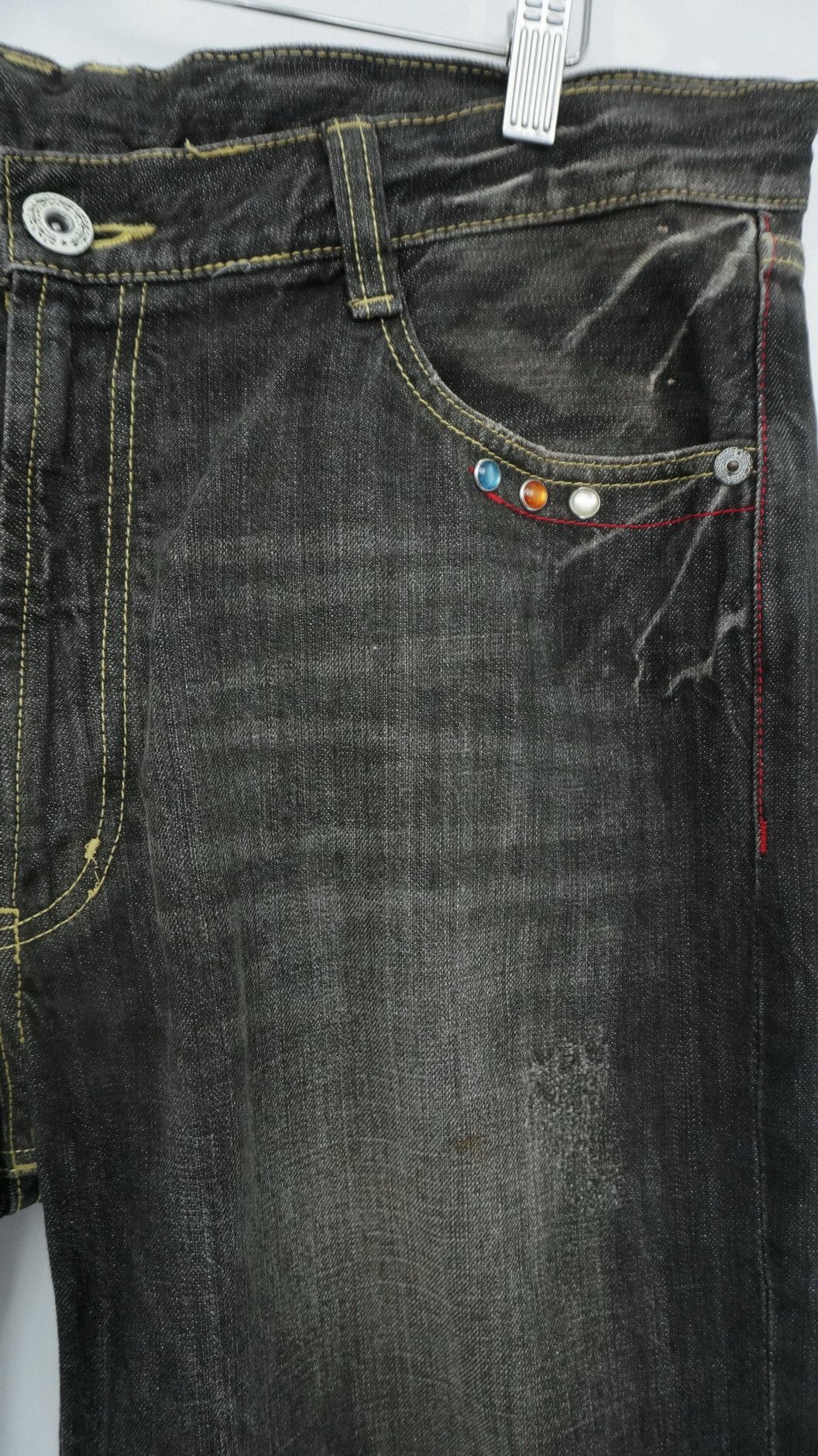 Japanese Brand 🔴 Vtg Japanese Brand Embroidery Wings Distressed Jeans Size US 36 / EU 52 - 7 Thumbnail