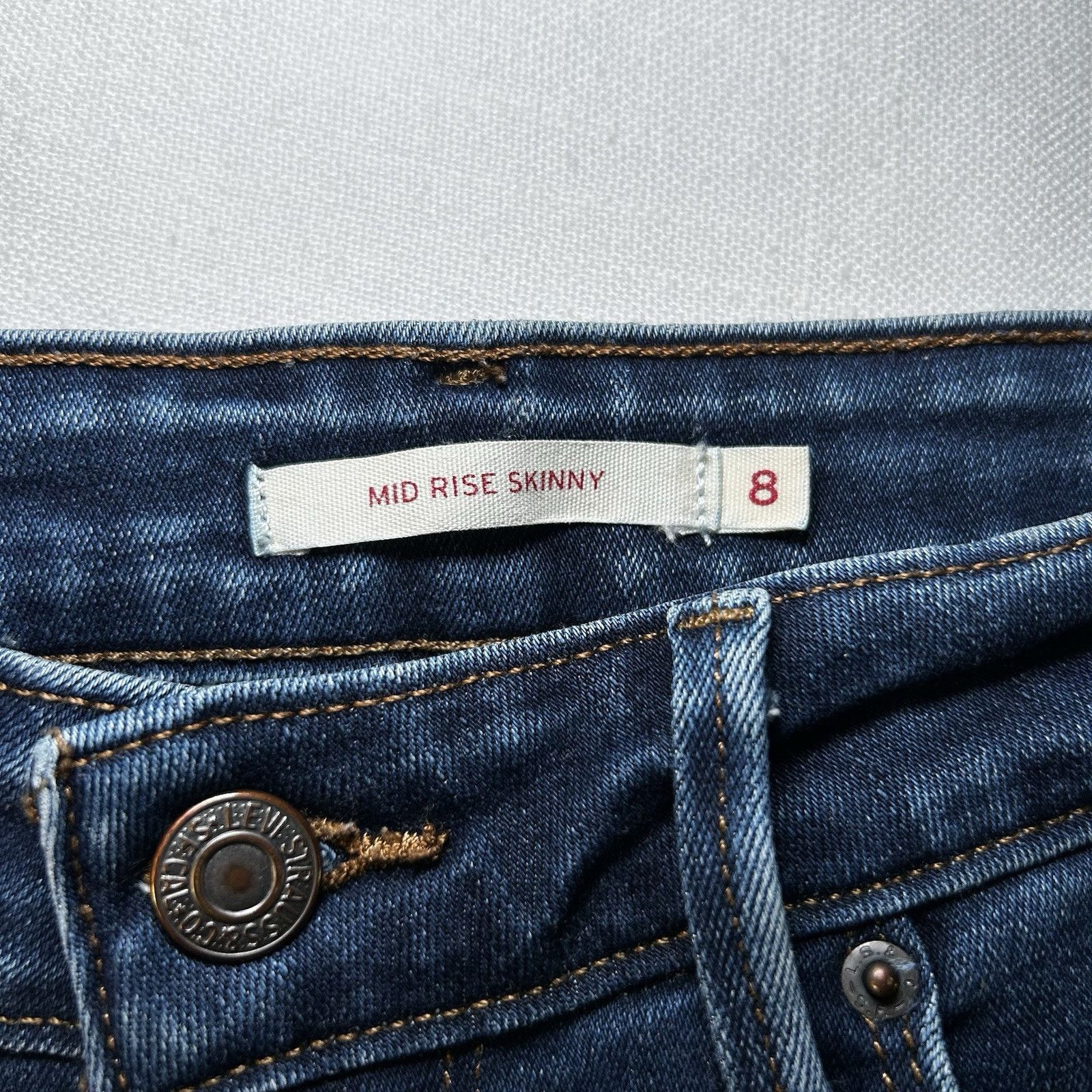 Levi's Levi Strauss Skinny Stretch Jeans Womens 8 Denim Mid Rise Size 30" / US 8 / IT 44 - 4 Thumbnail