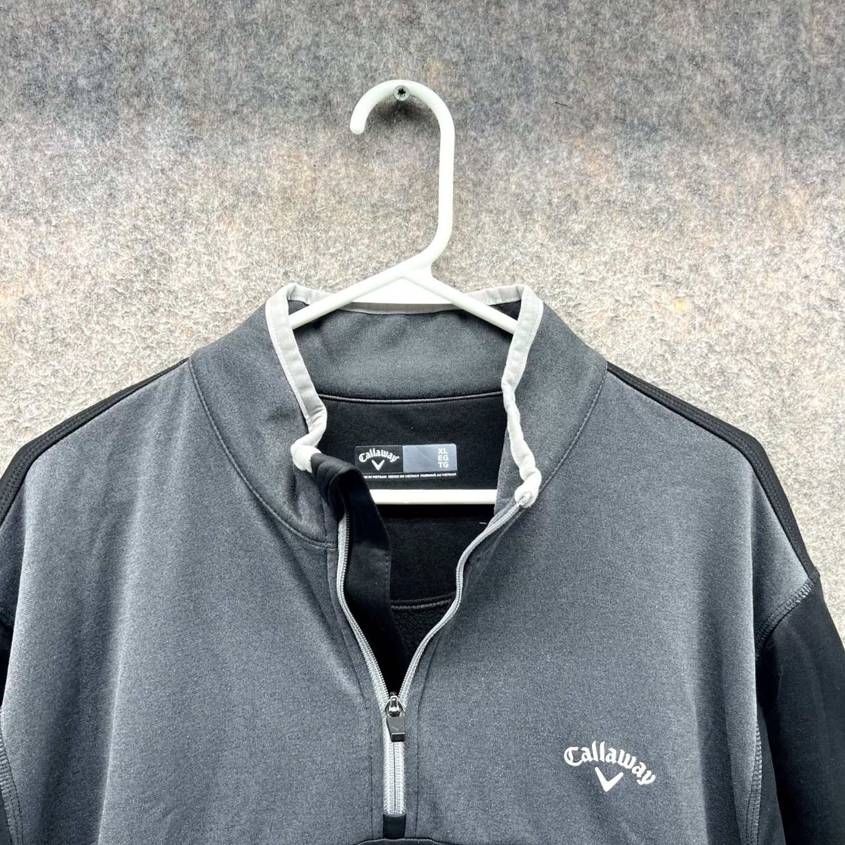 Callaway VINTAGE Callaway Sweater Mens XL Black Grey Quarter Zip Pullover Knit Jacket Golf PullOver Shirt? Size US XL / EU 56 / 4 - 5 Thumbnail