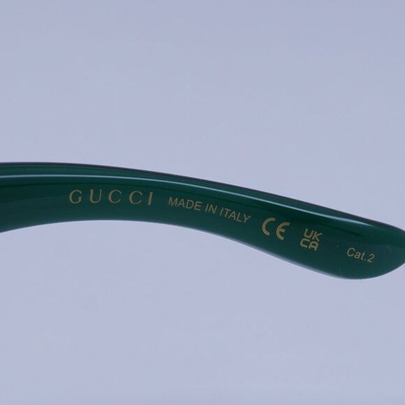 Gucci Gucci GG1575S 003 Sunglasses Green Cat Eye Frame Size ONE SIZE - 6 Thumbnail