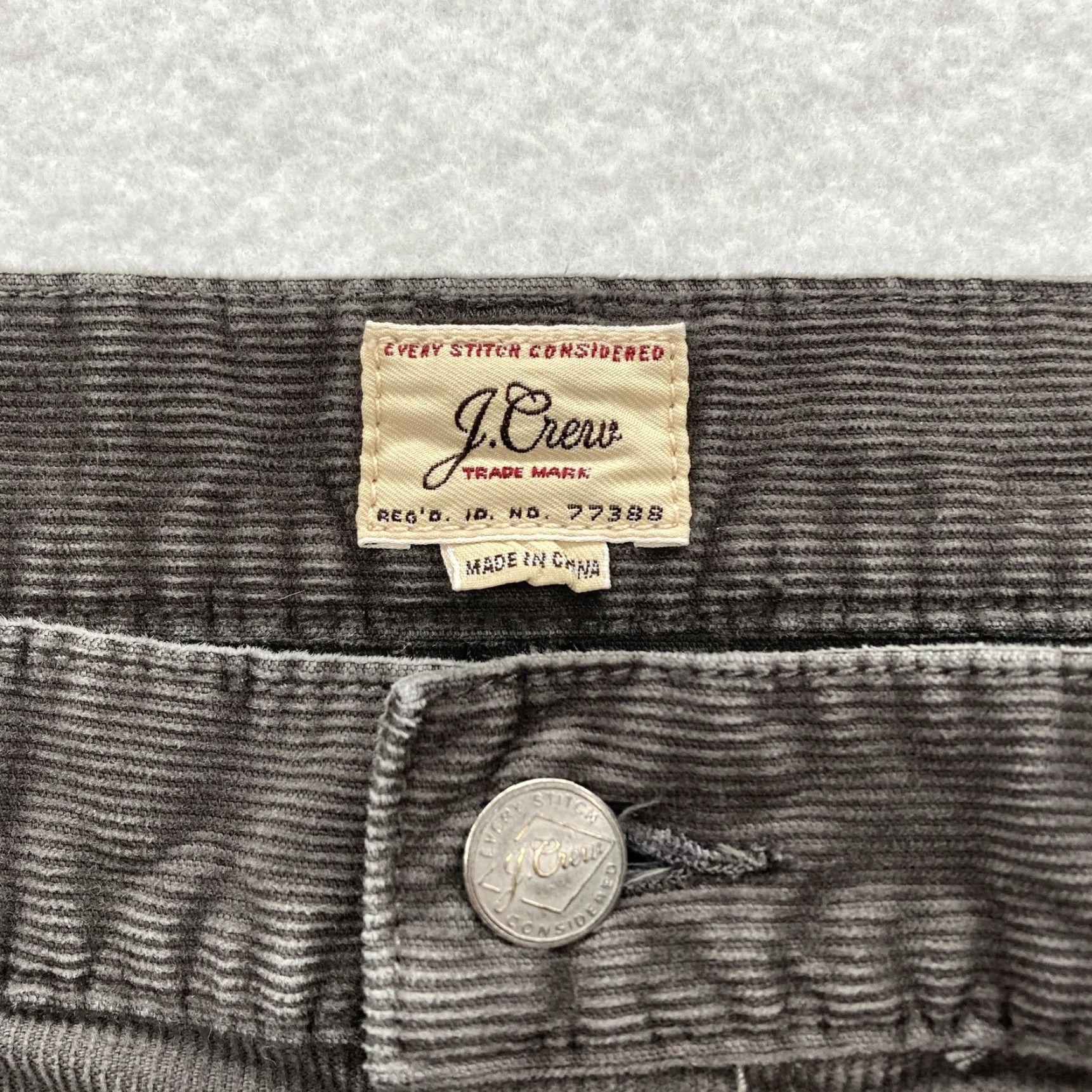 J.Crew J.CREW 770 Corduroy Pants Mens 38x32 Gray Slim Straight Stretch 5-Pocket Casual Beltless Zip Front Front Flat Front Pockets City Preppy Mens Size US 38 / EU 54 - 4 Thumbnail