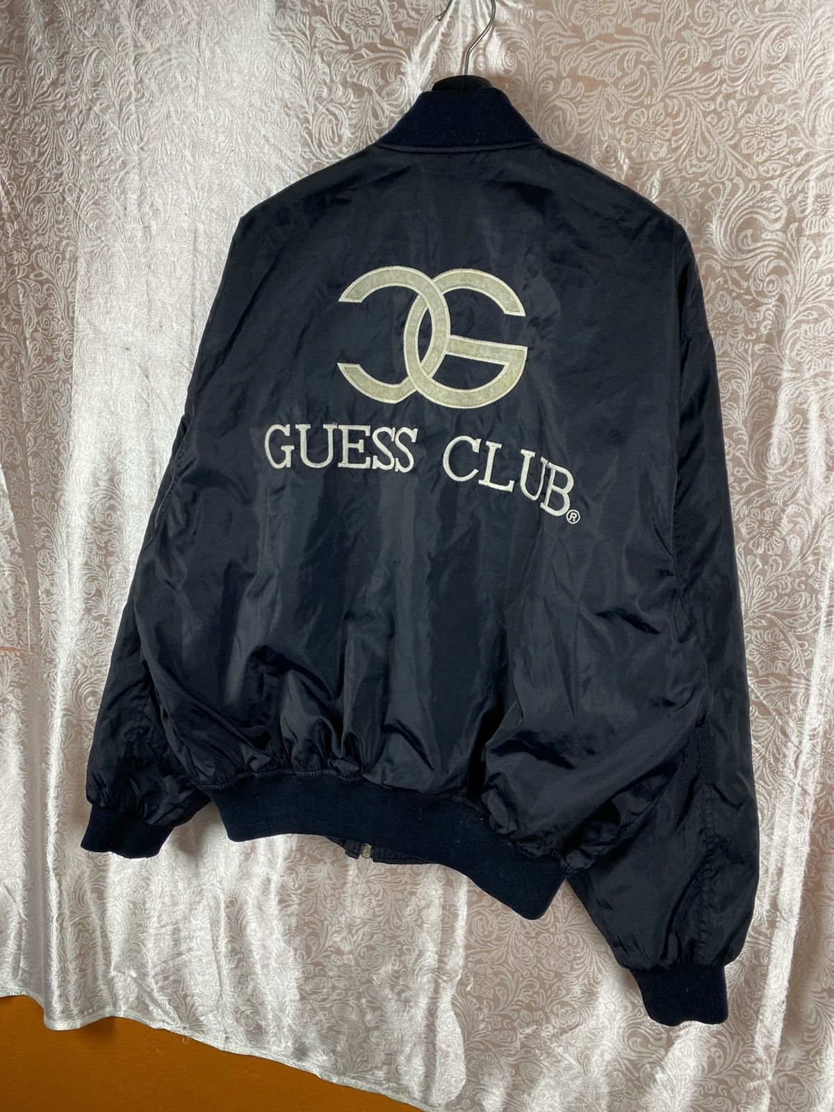 Guess Vintage GUESS Guess Club Bomber Jacket Big Logo Spellout USA Size US L / EU 52-54 / 3 - 13 Thumbnail