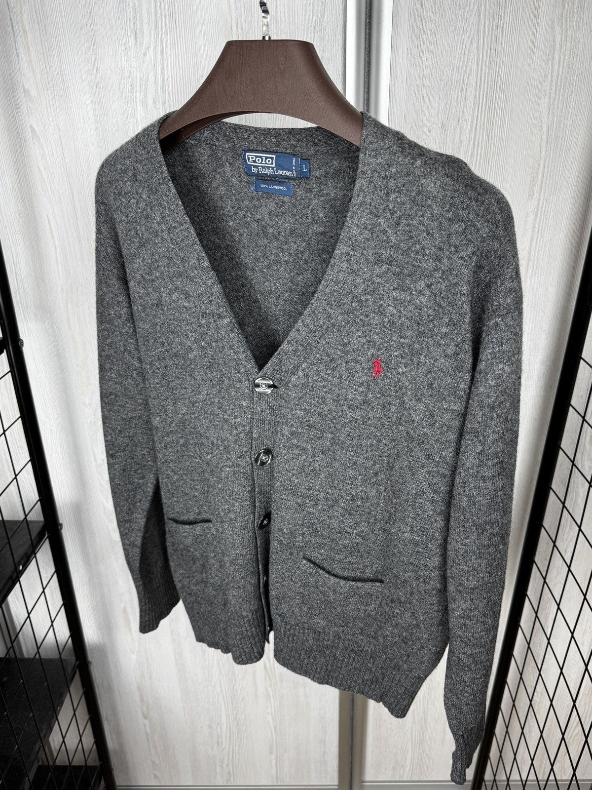 Polo Ralph Lauren Polo Ralph Lauren vintage grey wool knitted cardigan Size US L / EU 52-54 / 3 - 5 Thumbnail