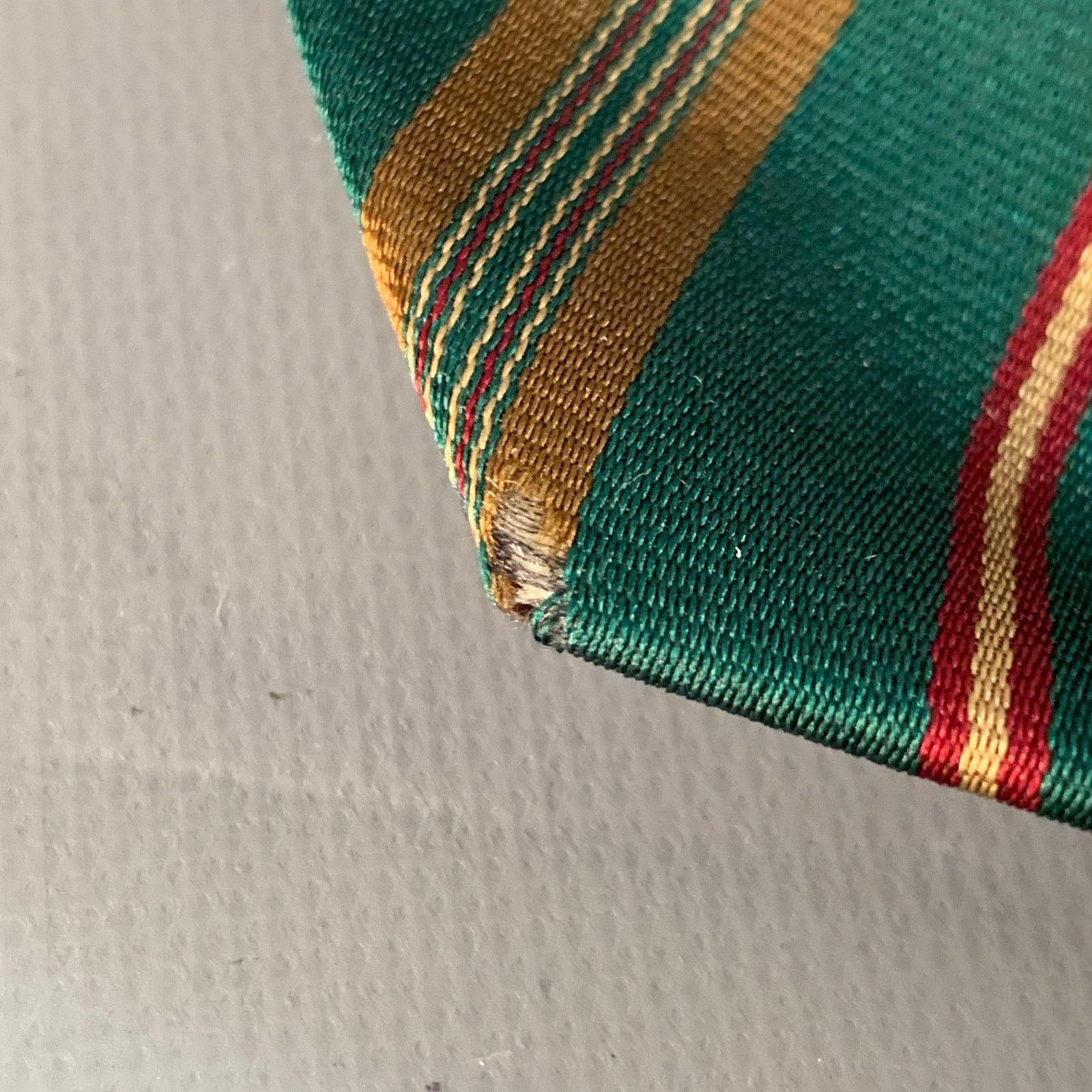 Fendi FENDI Green Beige Diagonal Stripe Silk Tie Size ONE SIZE - 3 Thumbnail