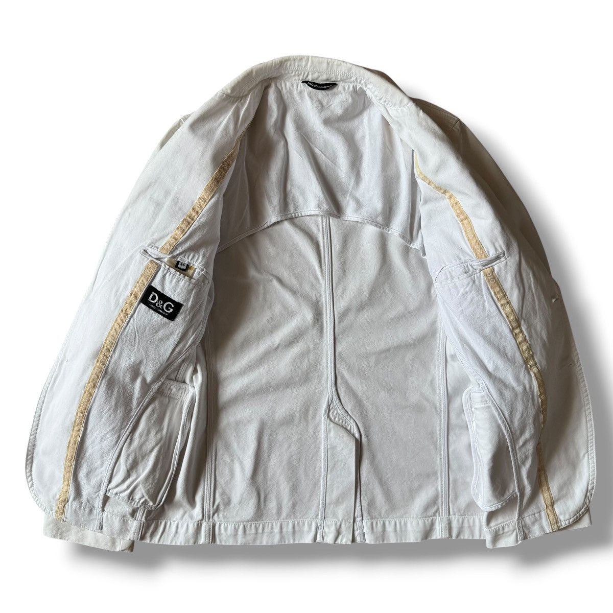 Dolce & Gabbana Dolce & Gabbana White Cotton Single Breast Coat Size 46S - 4 Thumbnail