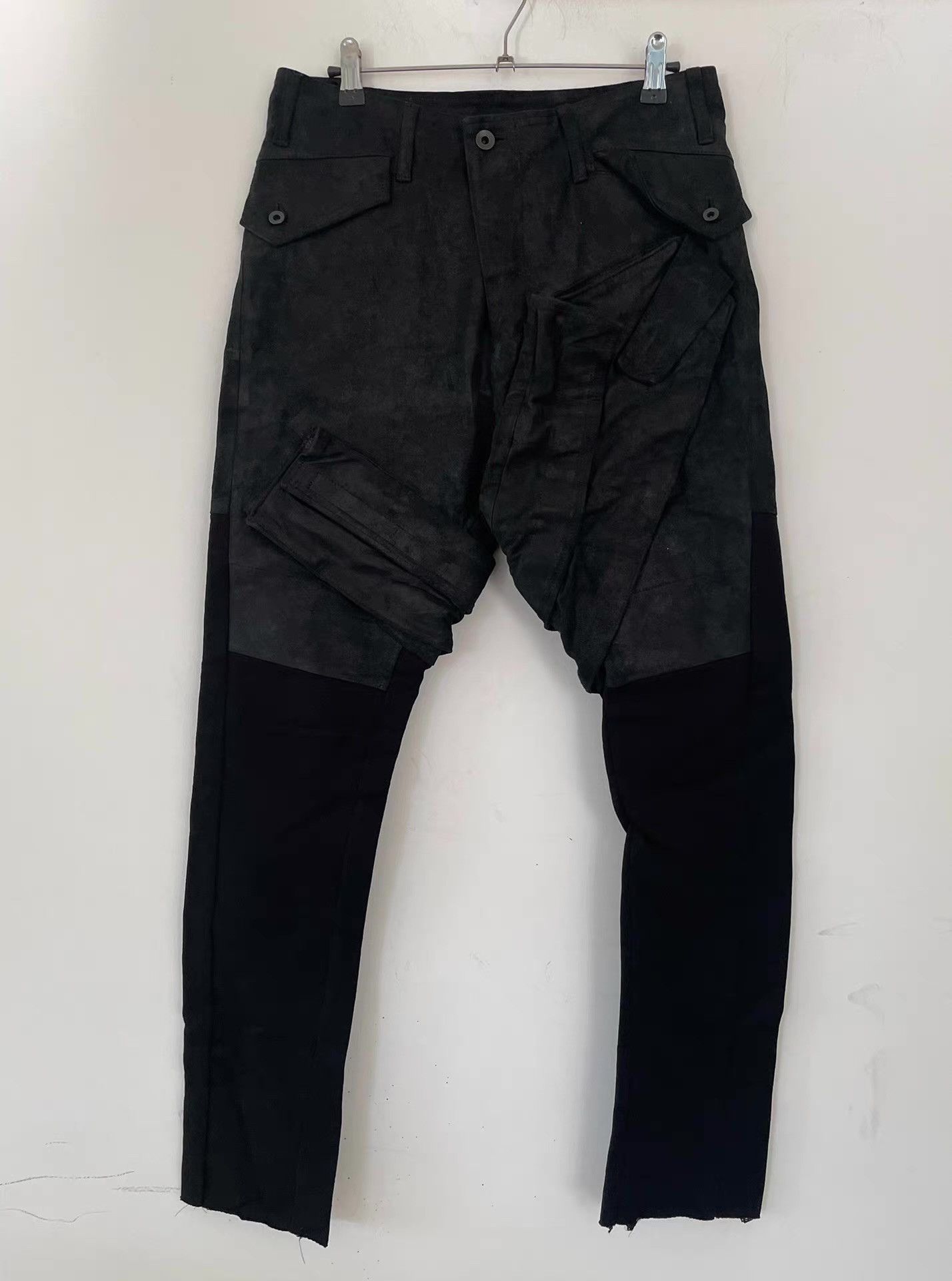 Julius Julius 17SS Leather Paneled Bullet Pants Ｑ21 Size US 34 / EU 50 - 1 Thumbnail