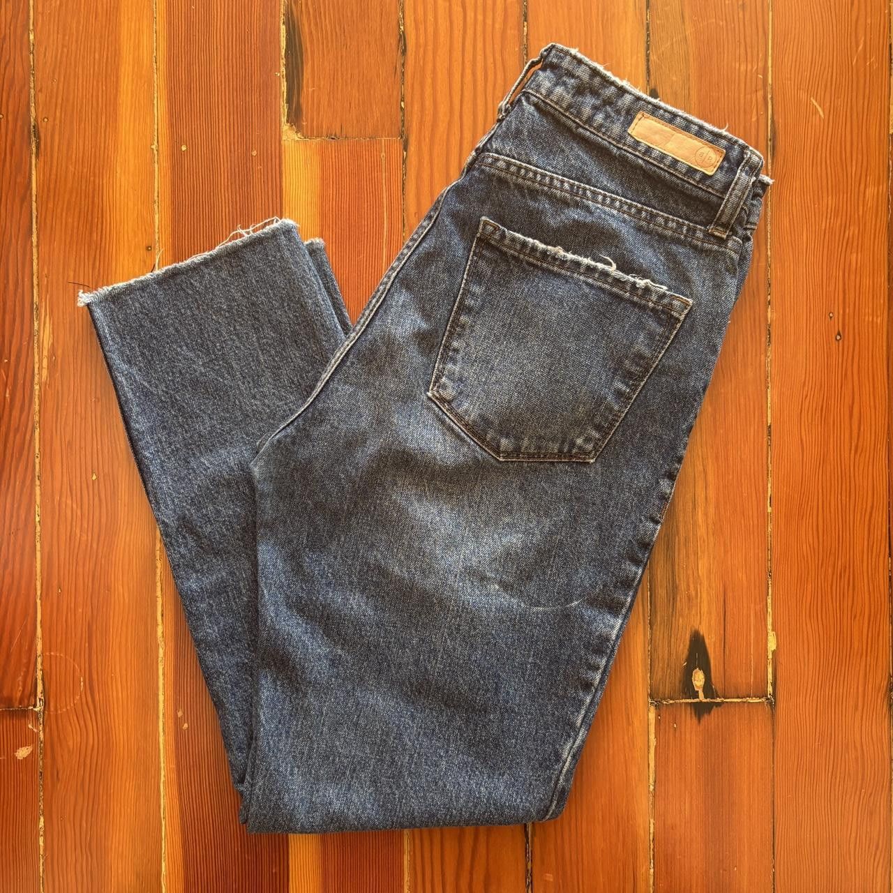 BP. High Waisted Non-Stretch Rigid Straight Leg Cigarette Jeans Size 26" / US 2 / IT 38 - 3 Thumbnail
