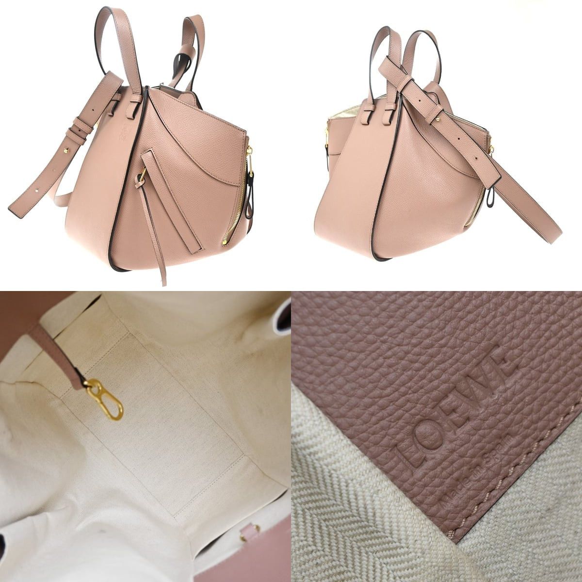 Loewe Loewe Leather Hammock Bag Beige Size ONE SIZE - 3 Thumbnail
