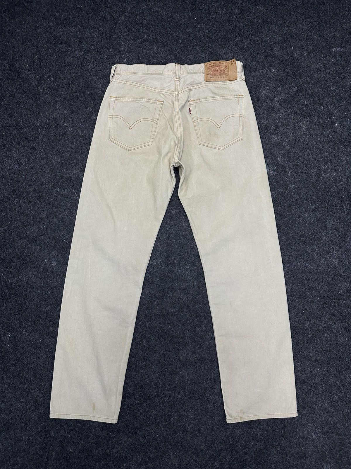 Levi's × Levi's Vintage Clothing × Vintage Vintage Levis 501 Khaki Cream Wax Denim F36 Size US 31 - 2 Thumbnail