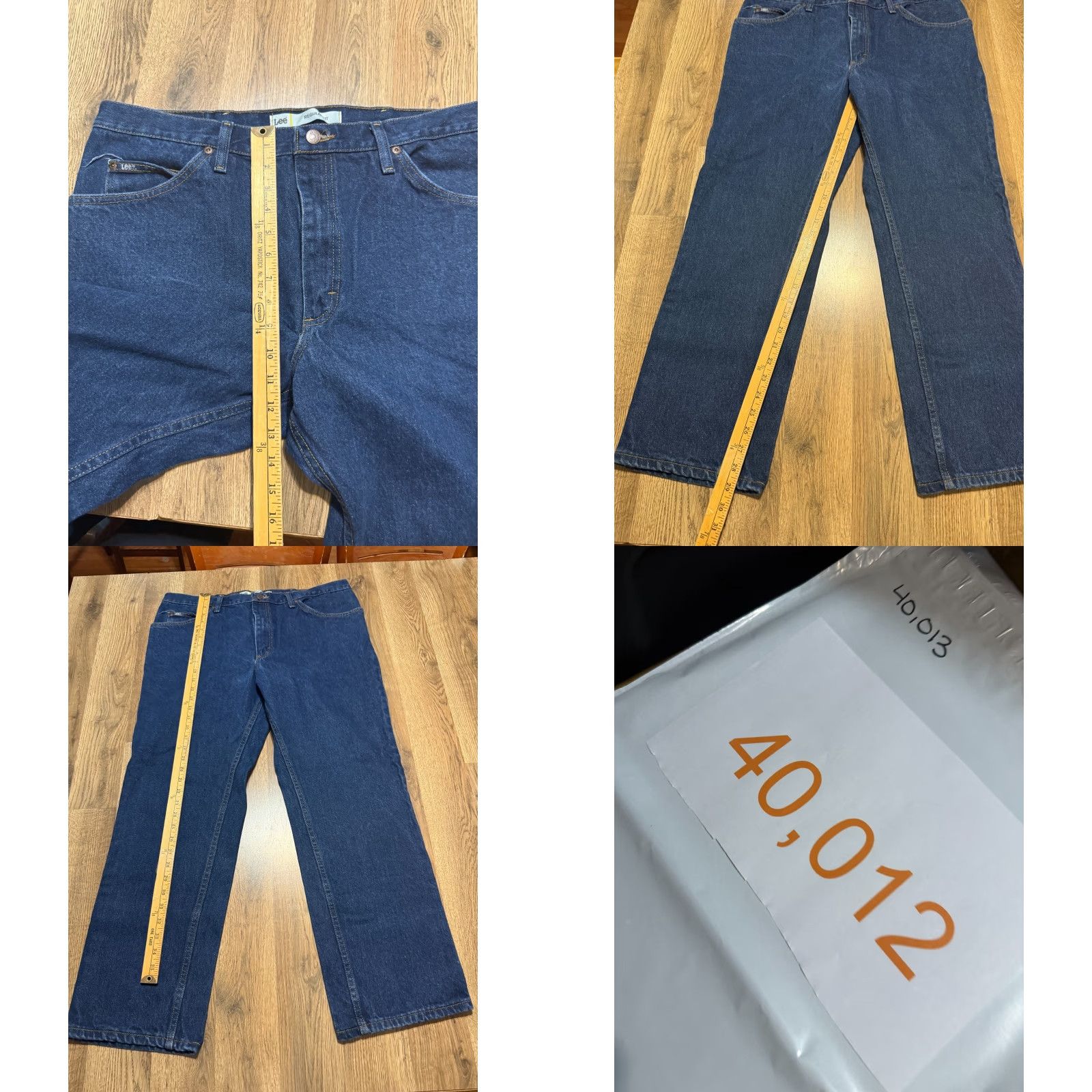 Lee Lee Jeans Men 40x30 Blue Denim Straight Mid Rise Regular Fit Jeans Size US 40 / EU 56 - 8 Thumbnail