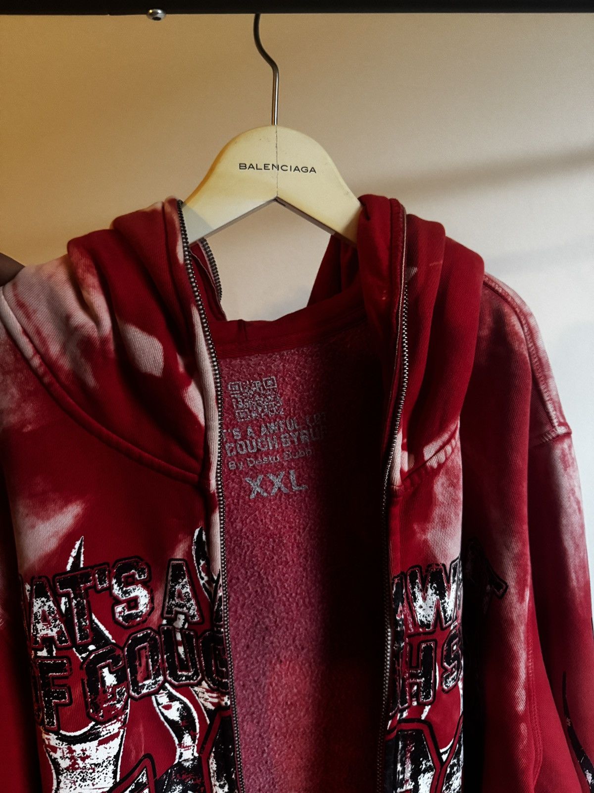 Awful Lot of Cough Syrup Awful Lot of Cough Syrup Red Full Zip Hoodie Size US XXL / EU 58 / 5 - 10 Thumbnail