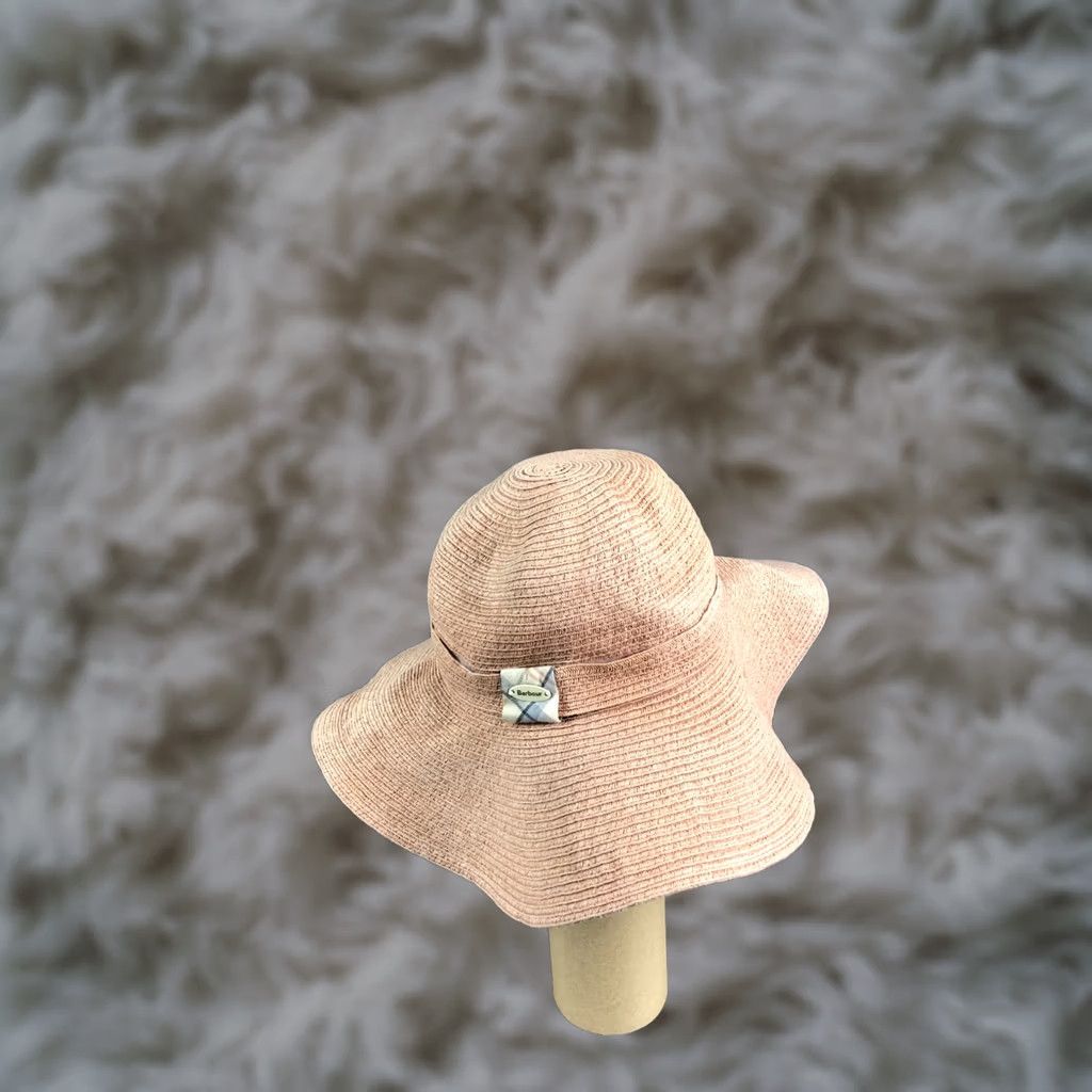 Barbour Barbour Pink Summer Paper Bucket Hat Women's S Vintage 90s Sun Hat Logo Breathable Casual Size ONE SIZE - 1 Thumbnail