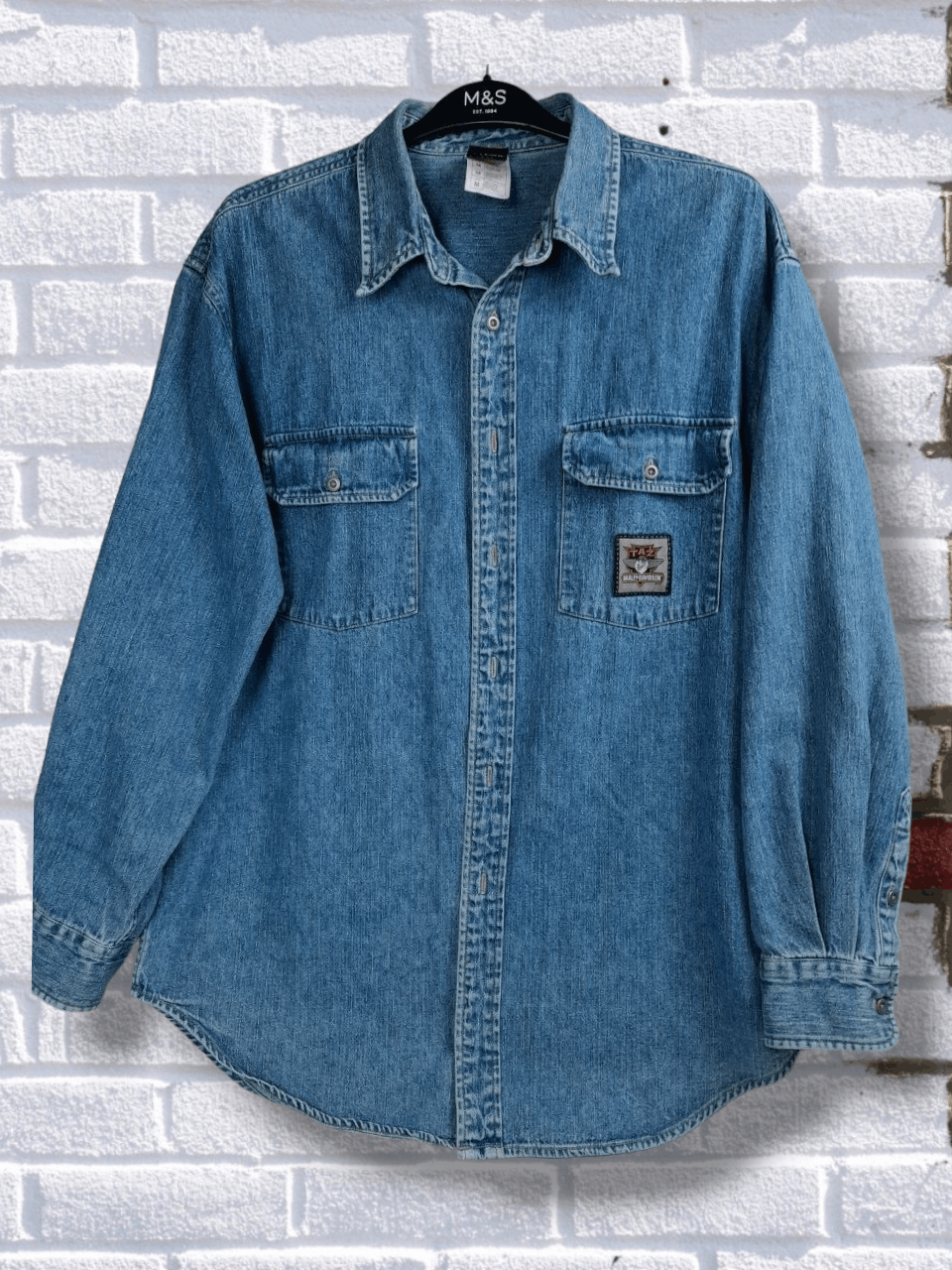 Disney Harley Davidson Jeans Denim Long Sleeve Shirt Jacket Vintage Size US M / EU 48-50 / 2 - 2 Thumbnail