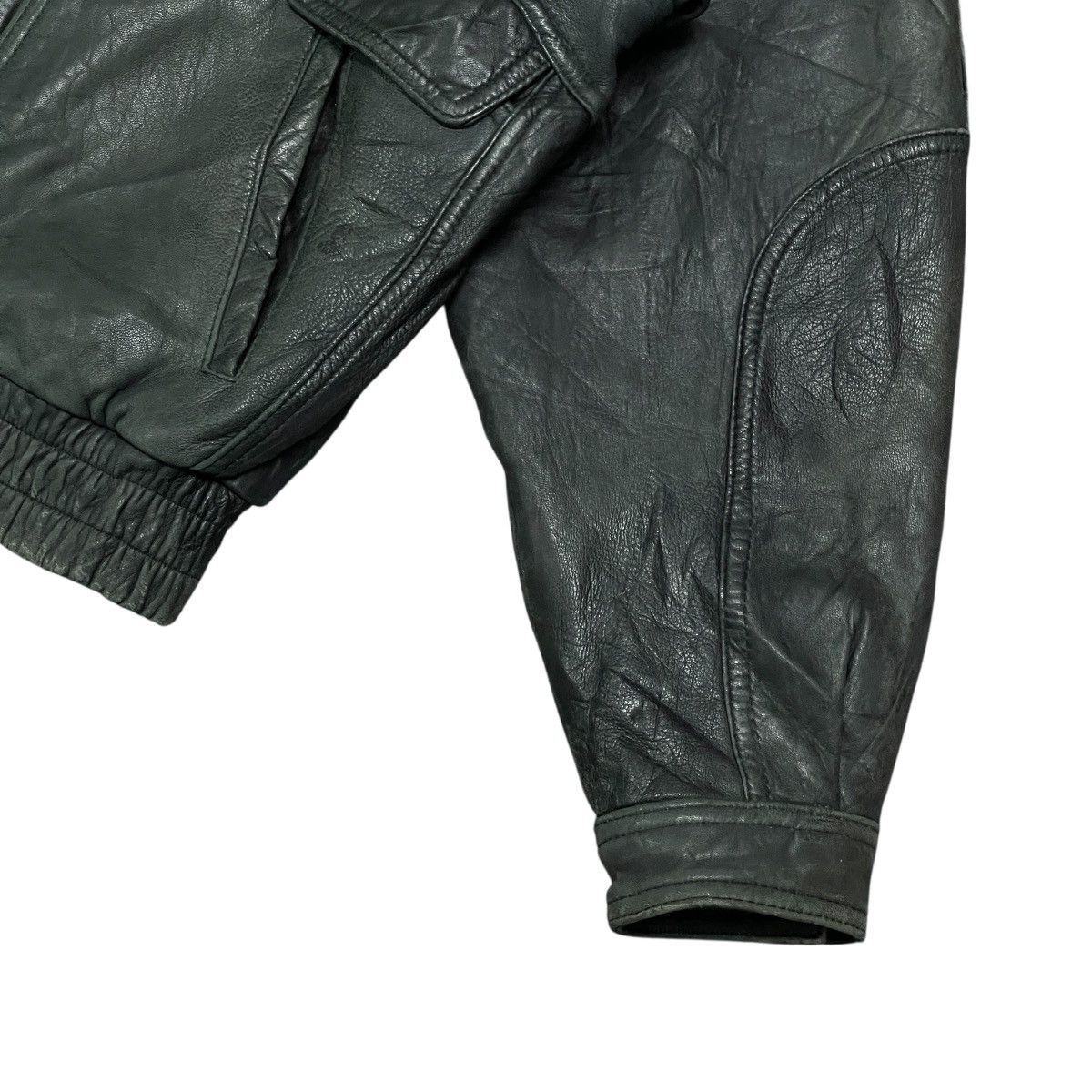 Genuine Leather Vtg Moda Italiana Flight Bomber Leather Jacket Fur Collar Size US L / EU 52-54 / 3 - 9 Thumbnail