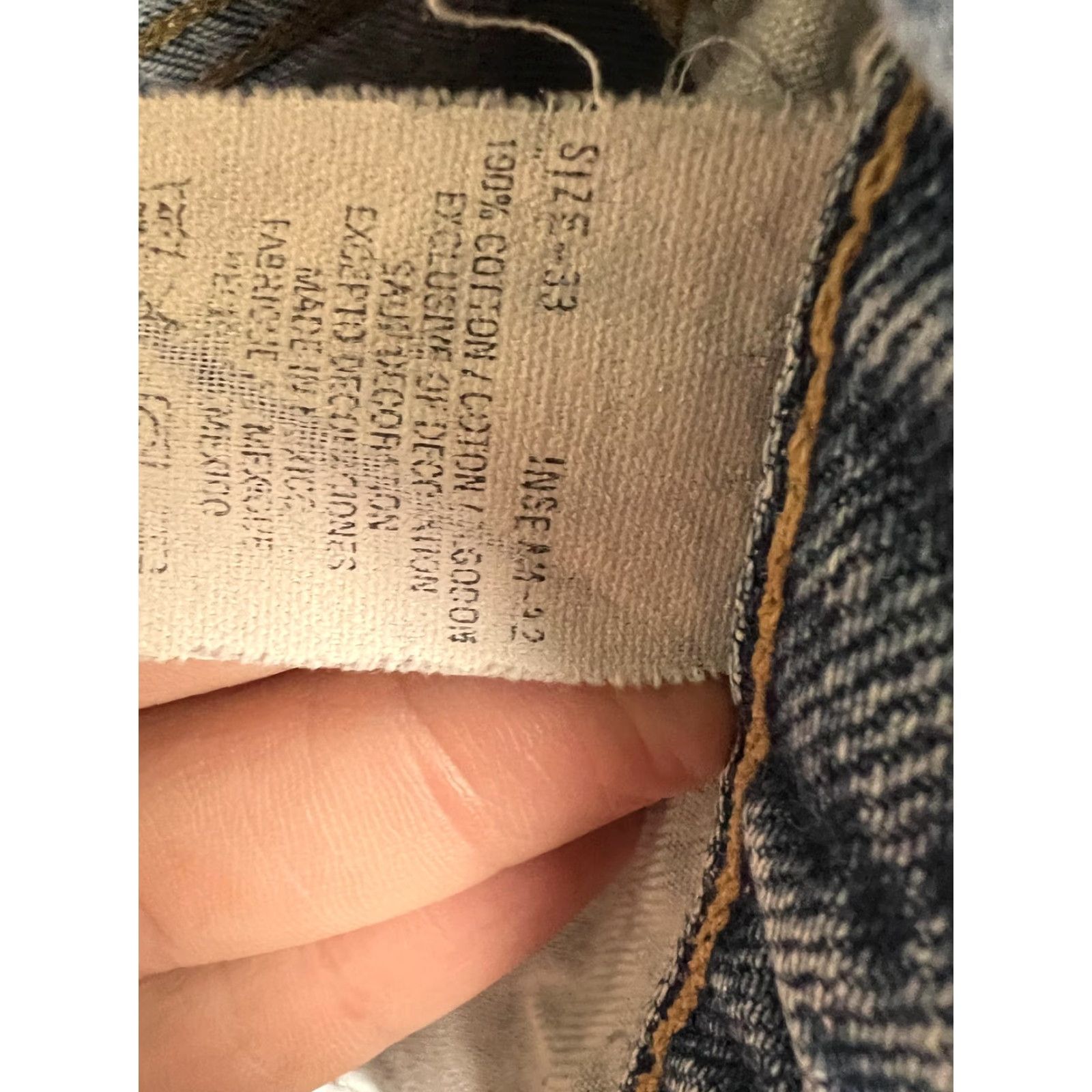 Denime VTG Tommy Jeans Jeans Straight Mens 33x32 Blue Light Wash Denim Distressed 5-Pocket Logo Patch Distressed Style Vintage Modern Straight Leg Mens Jeans Size US 33 - 7 Thumbnail