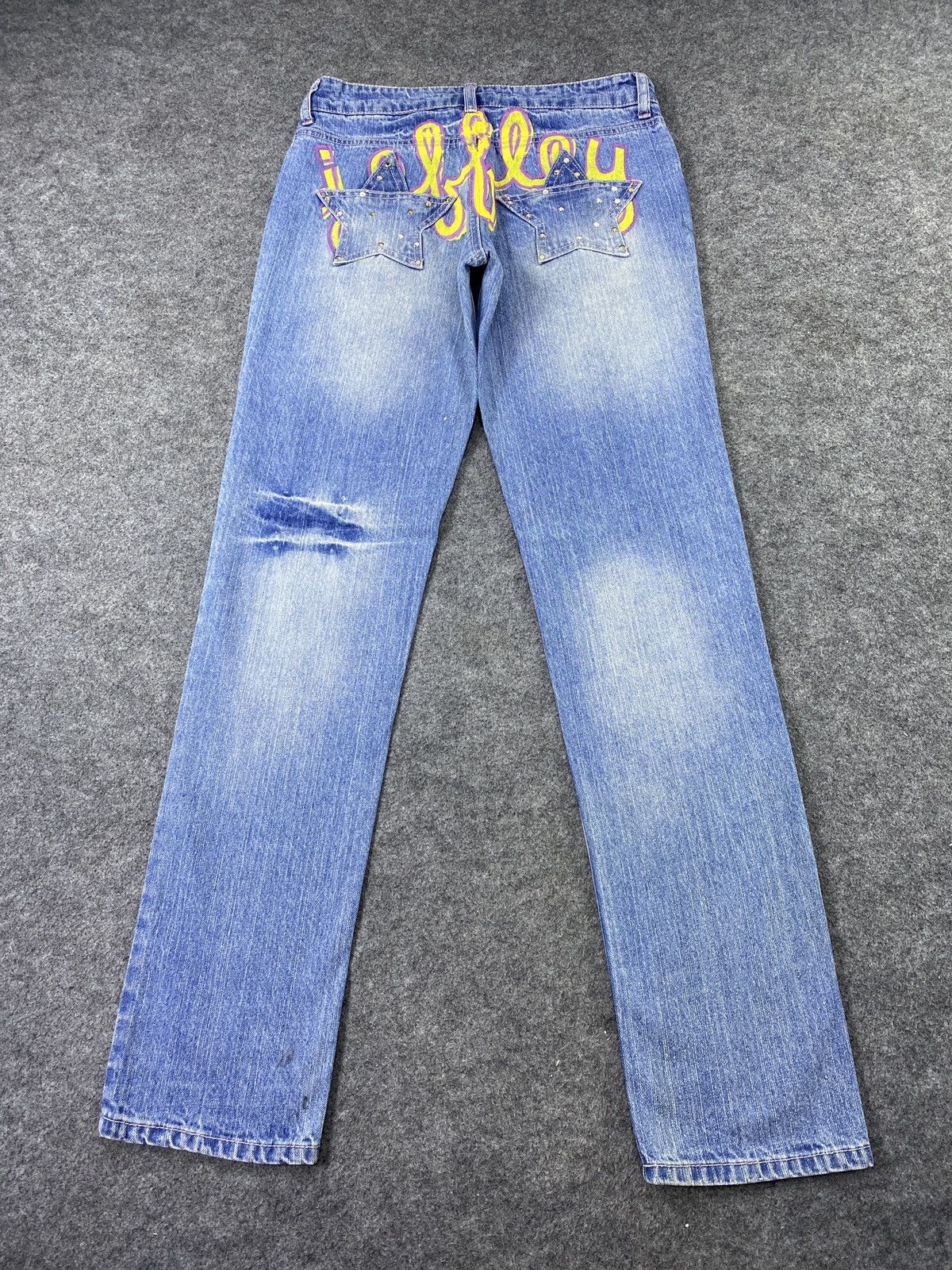 Japanese Brand Jeffley Distress Blue Jeans- J1108 Size 29" - 9 Thumbnail