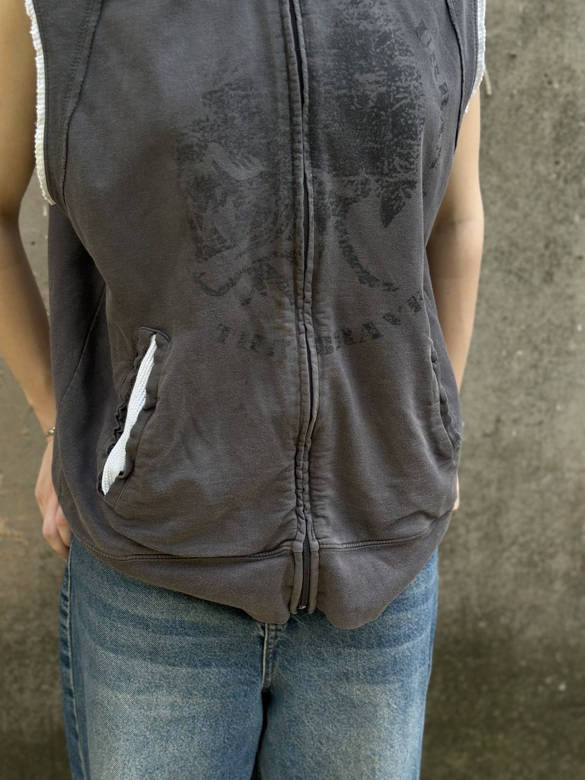 If Six Was Nine VTG Japanese Style Zip Tank Top With Hood Size M Distressed Size US M / EU 48-50 / 2 - 3 Thumbnail