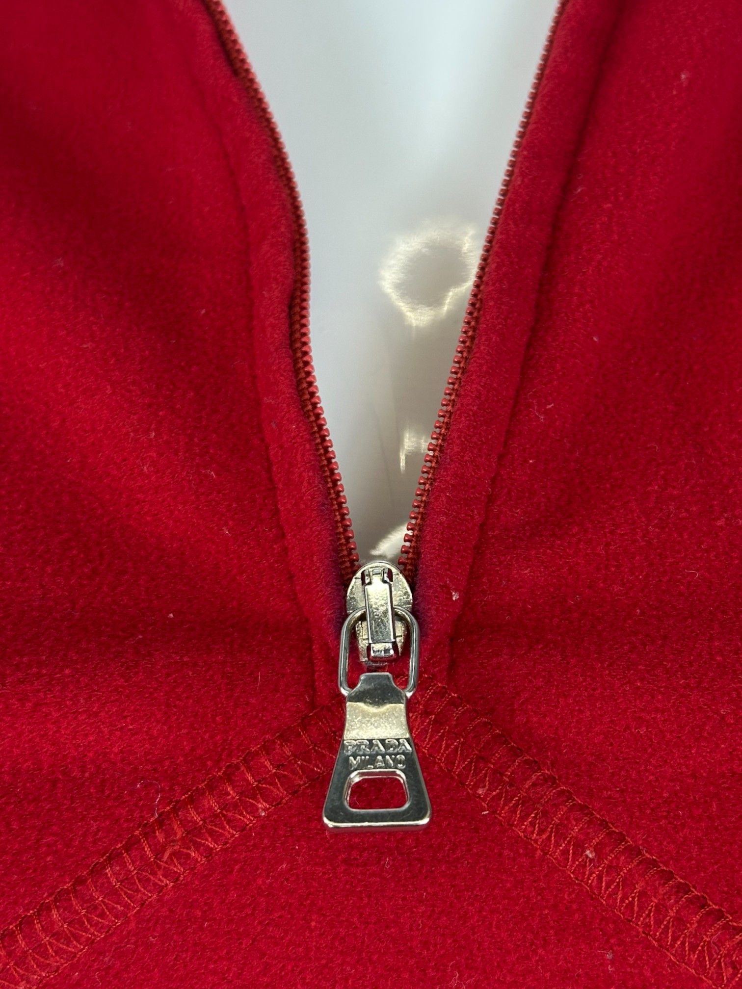 Prada Prada Red Quarter Zip Pullover Size US S / EU 44-46 / 1 - 7 Thumbnail