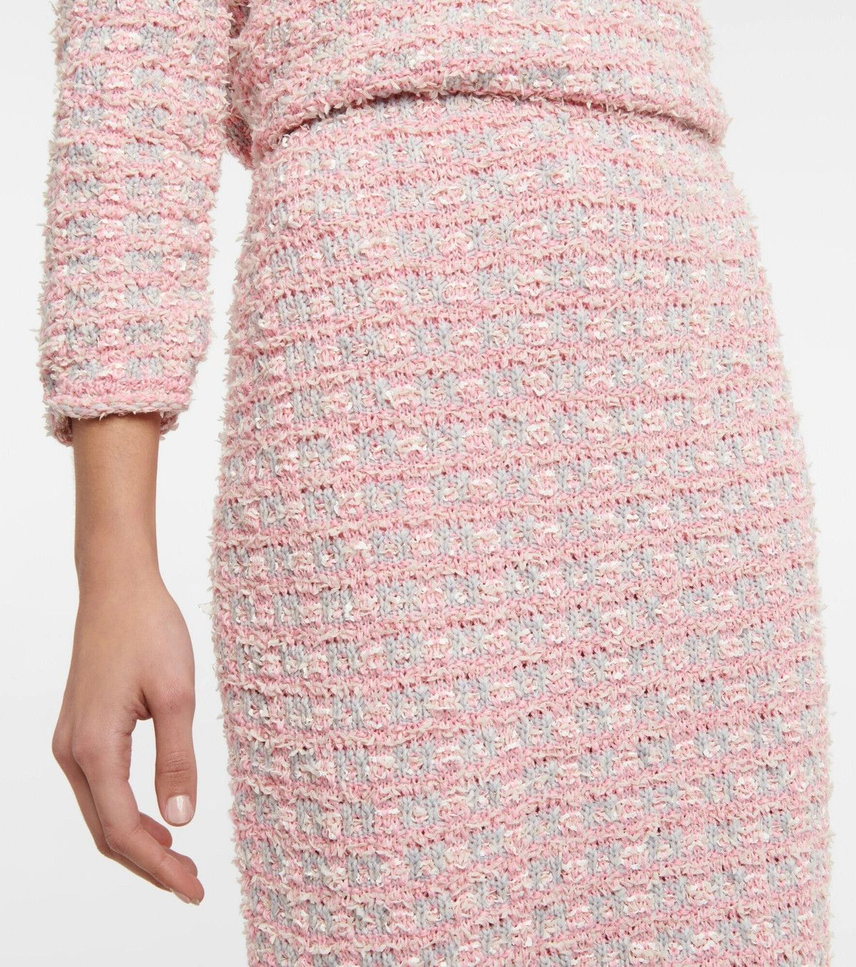 Balenciaga o1y0625 Midi Skirt in Pink Size 26" / US 2 / IT 38 - 2 Thumbnail