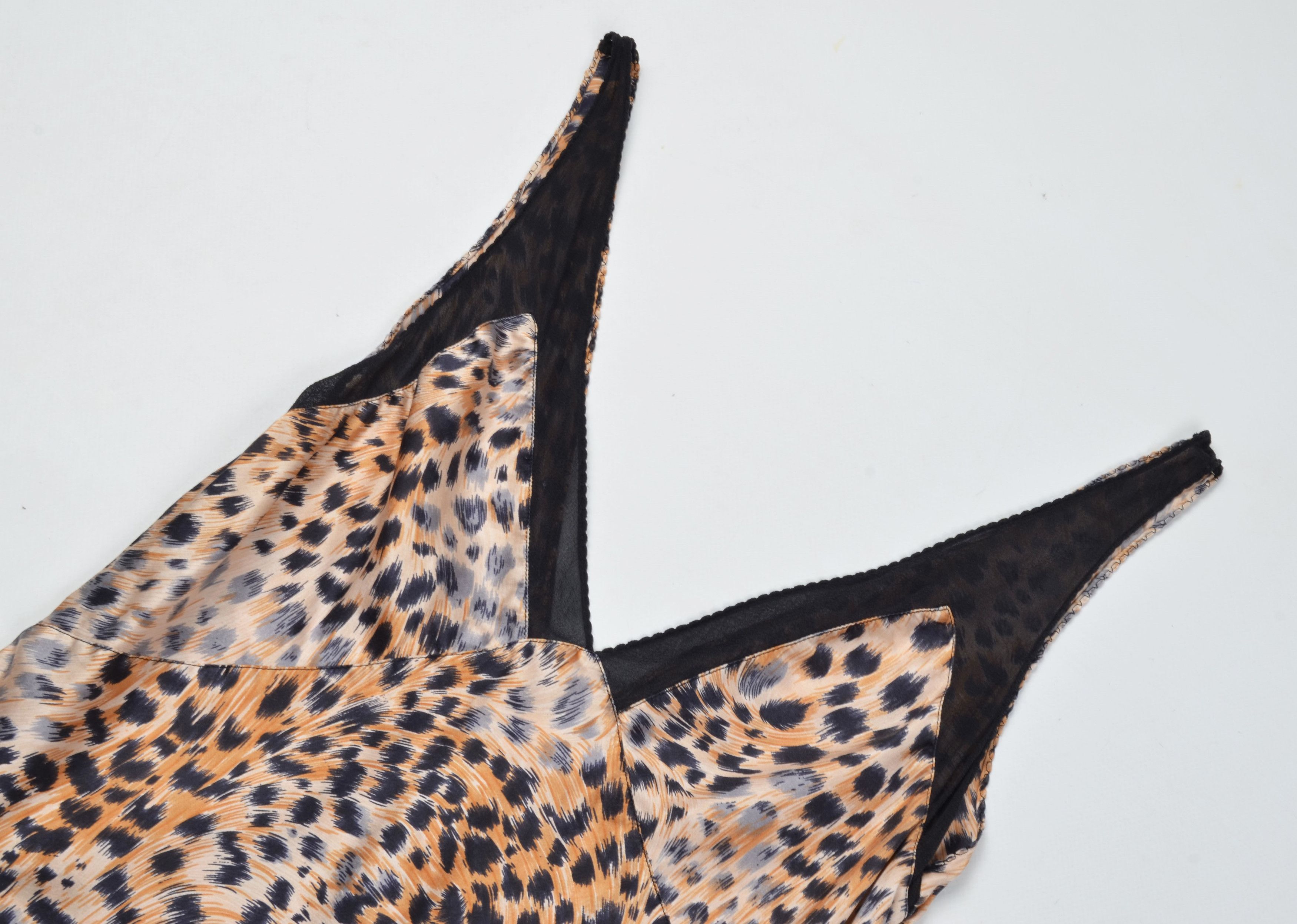 Vintage Globus Lingerie Y2K Leopard 100% Silk Coquette Top Size L / US 10 / IT 46 - 5 Thumbnail