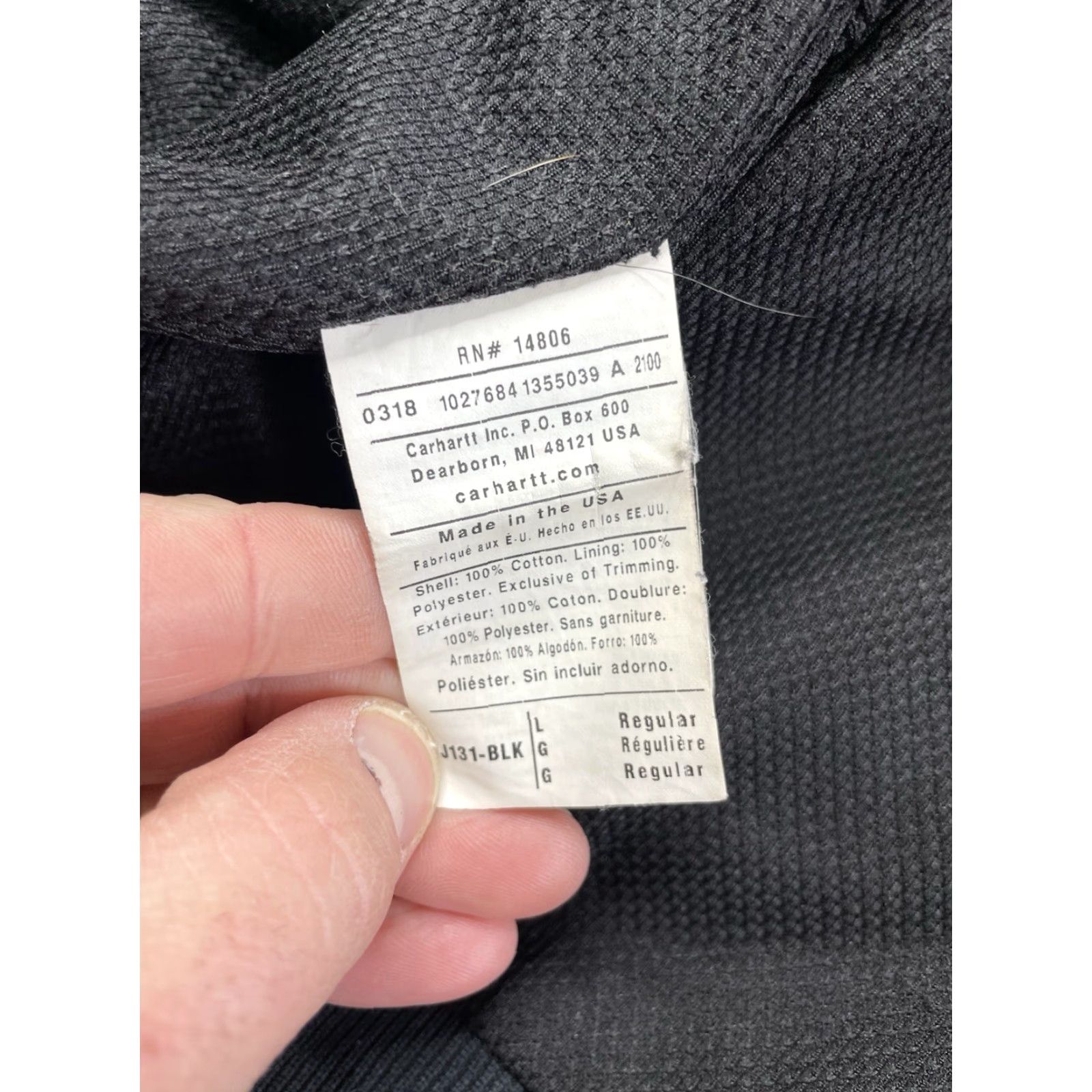 Carhartt VINTAGE Carhartt Jacket Mens LARGE J131 Black Thermal Lined Work Coat USA Size US L / EU 52-54 / 3 - 5 Thumbnail