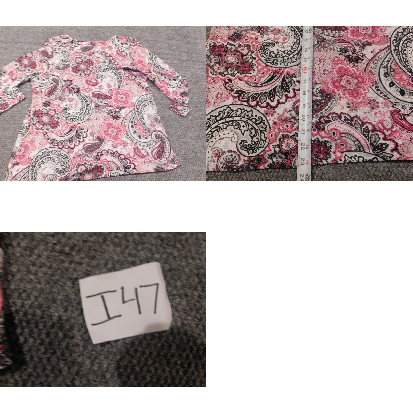 Vintage Chico's Blouse Shirt L Women Red Floral Crew Neck Pullover Cotton Modal Long Sleeve Button Breathable Casual Classic Size L / US 10 / IT 46 - 8 Thumbnail